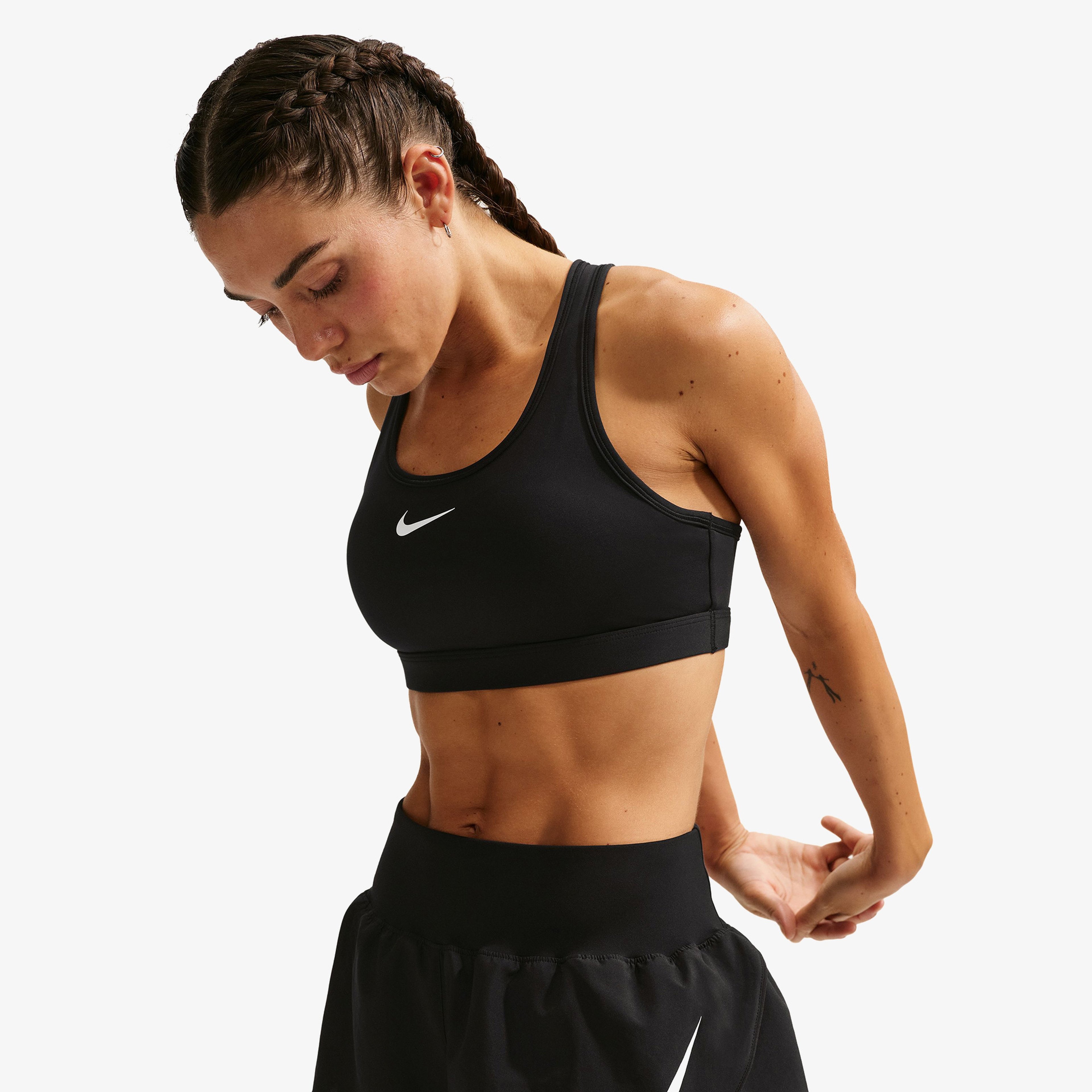 Nike Dri-FIT Mid-Rise Brief-Lined Kadın Siyah Koşu Şort