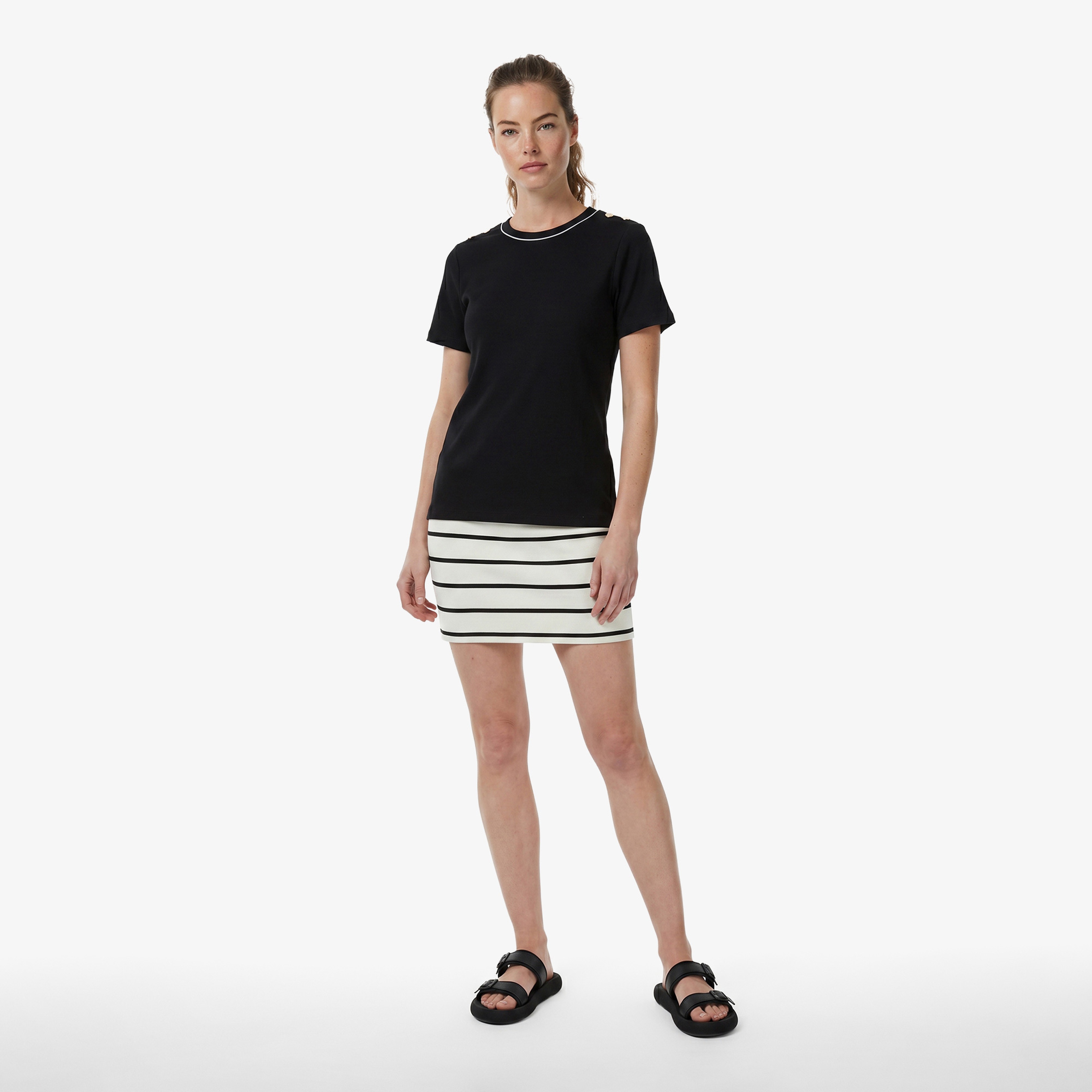 Nautica Kadın Siyah Slim Fit T-Shirt