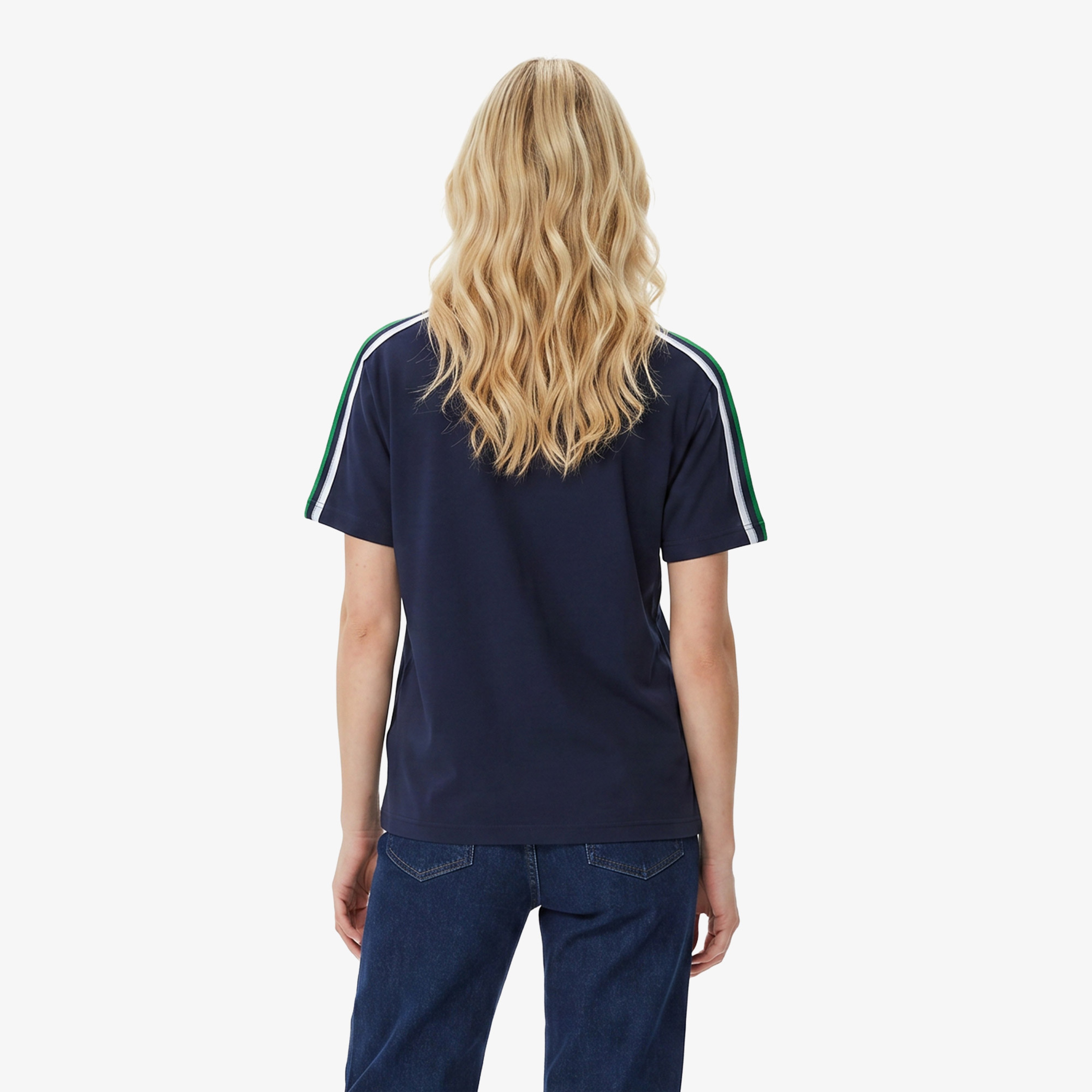 Lacoste Bisiklet Yaka Kadın Lacivert T-Shirt