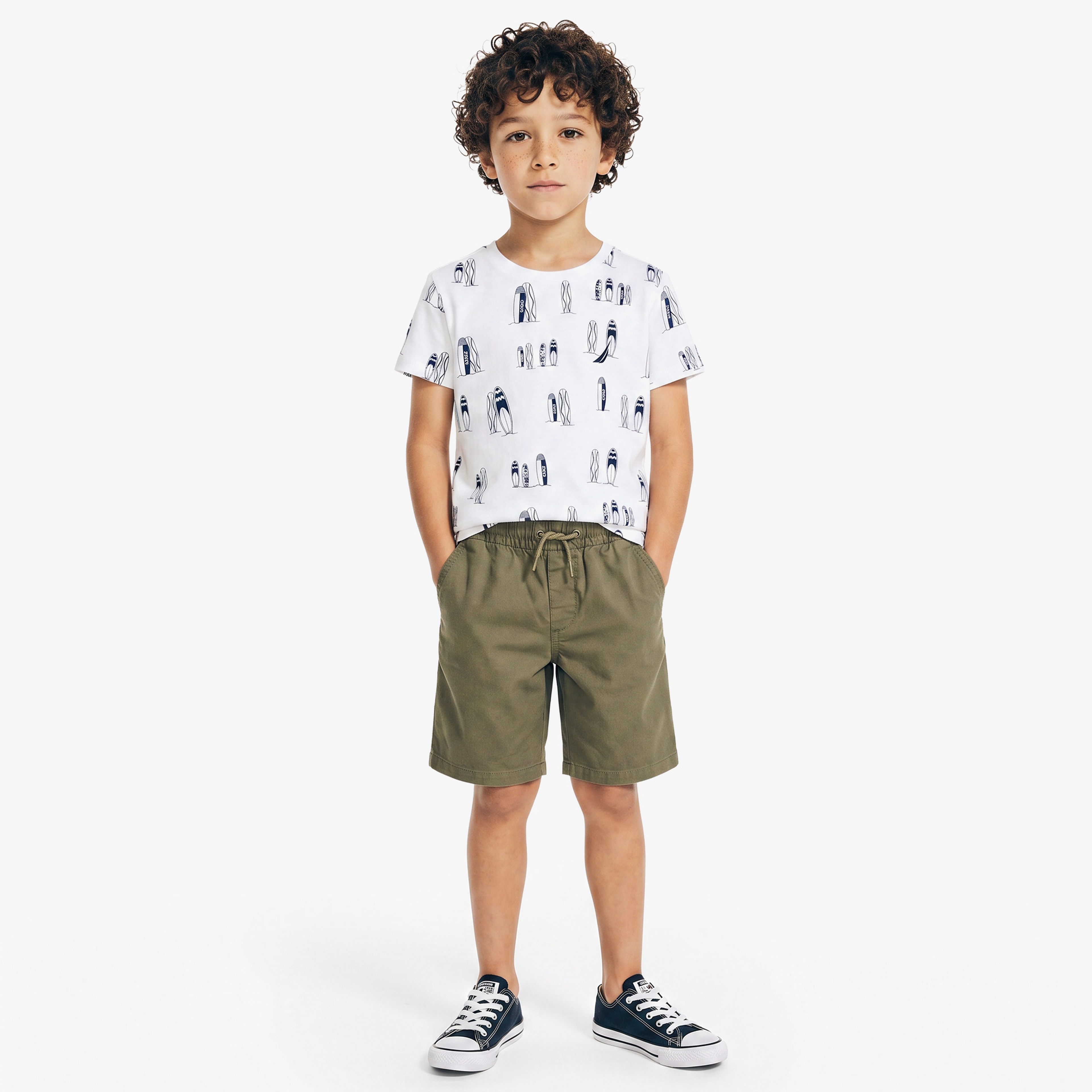 Nautica Erkek Çocuk Beyaz Regular Fit Baskılı T-Shirt