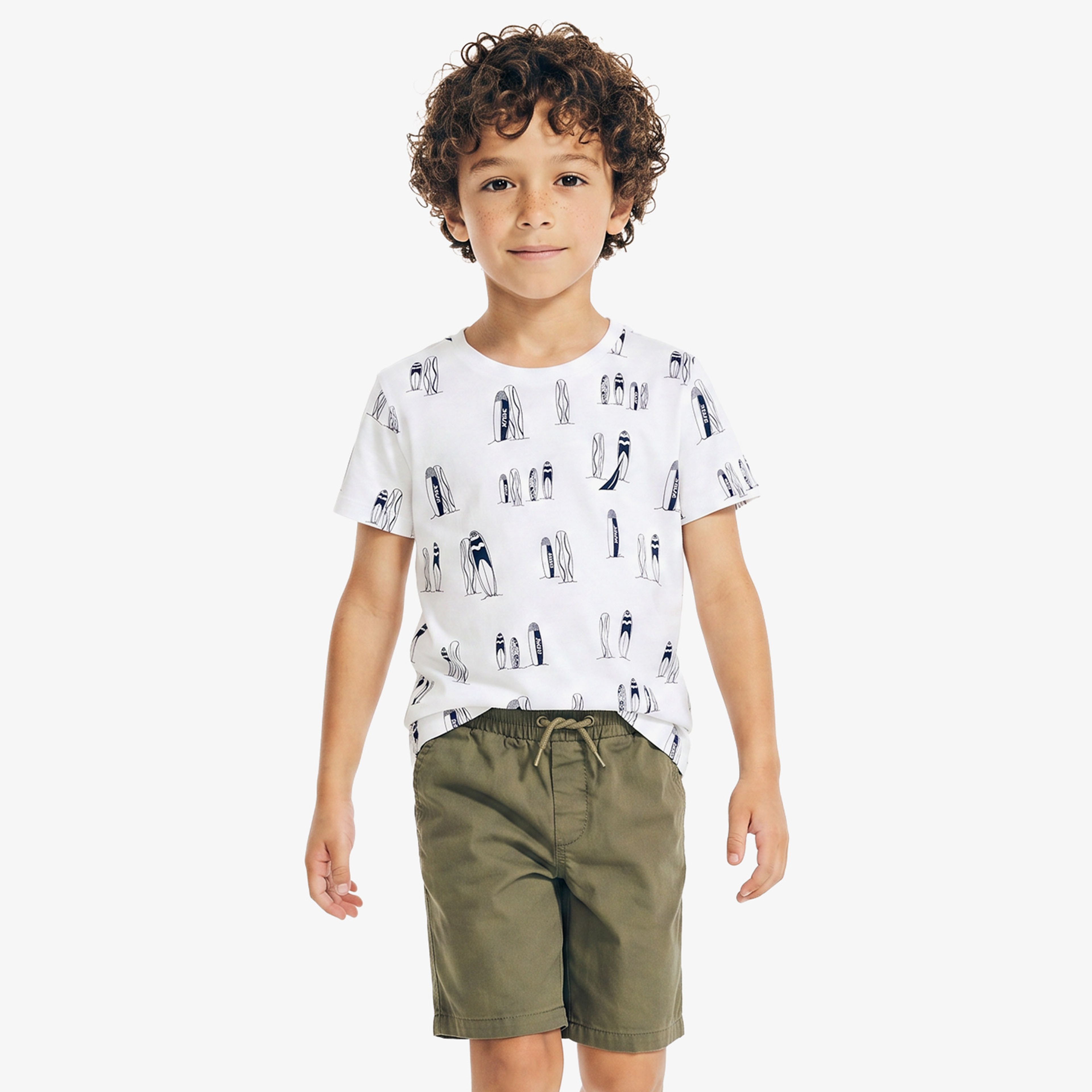 Nautica Erkek Çocuk Beyaz Regular Fit Baskılı T-Shirt