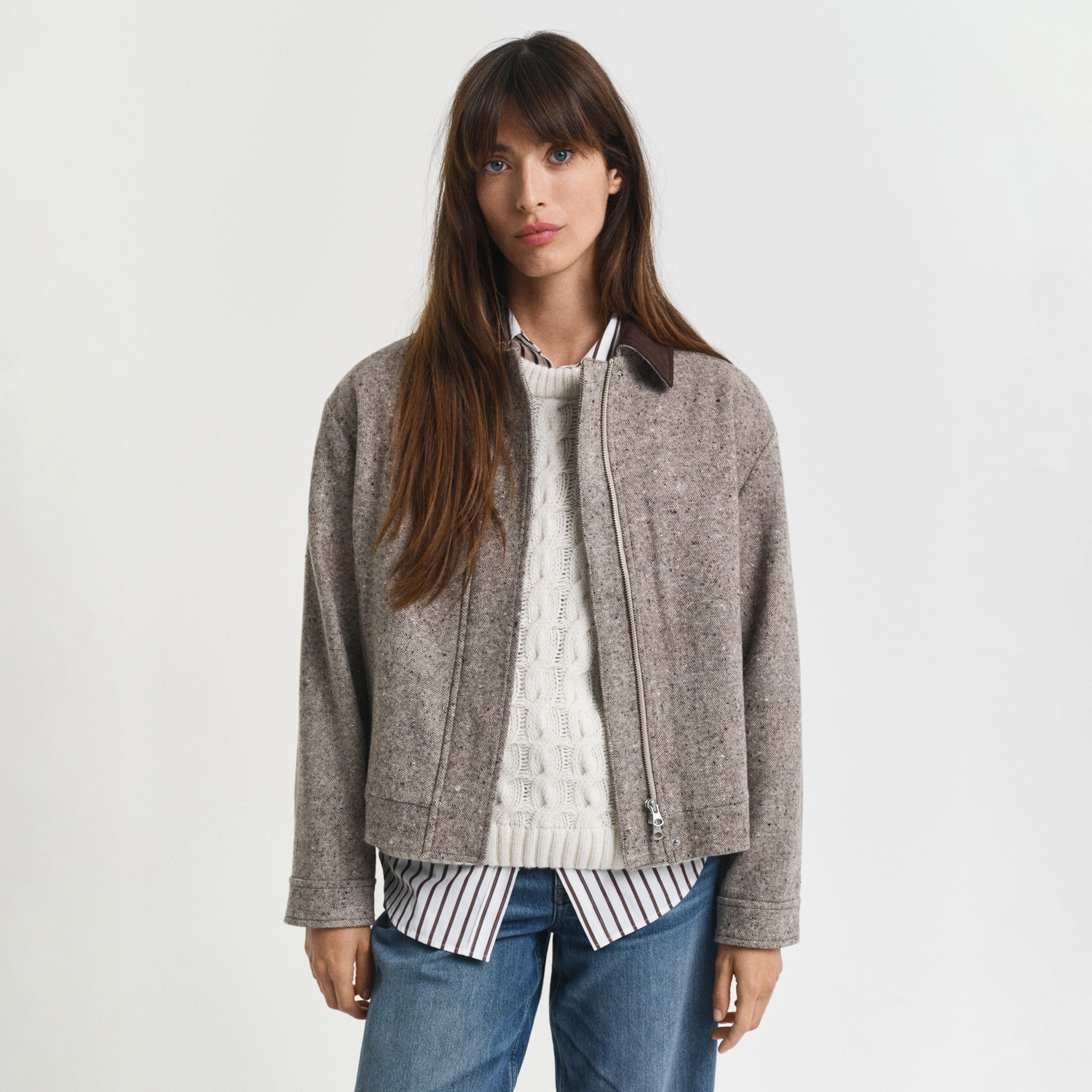 GANT Kadın Kahverengi Regular Fit Yün Ceket