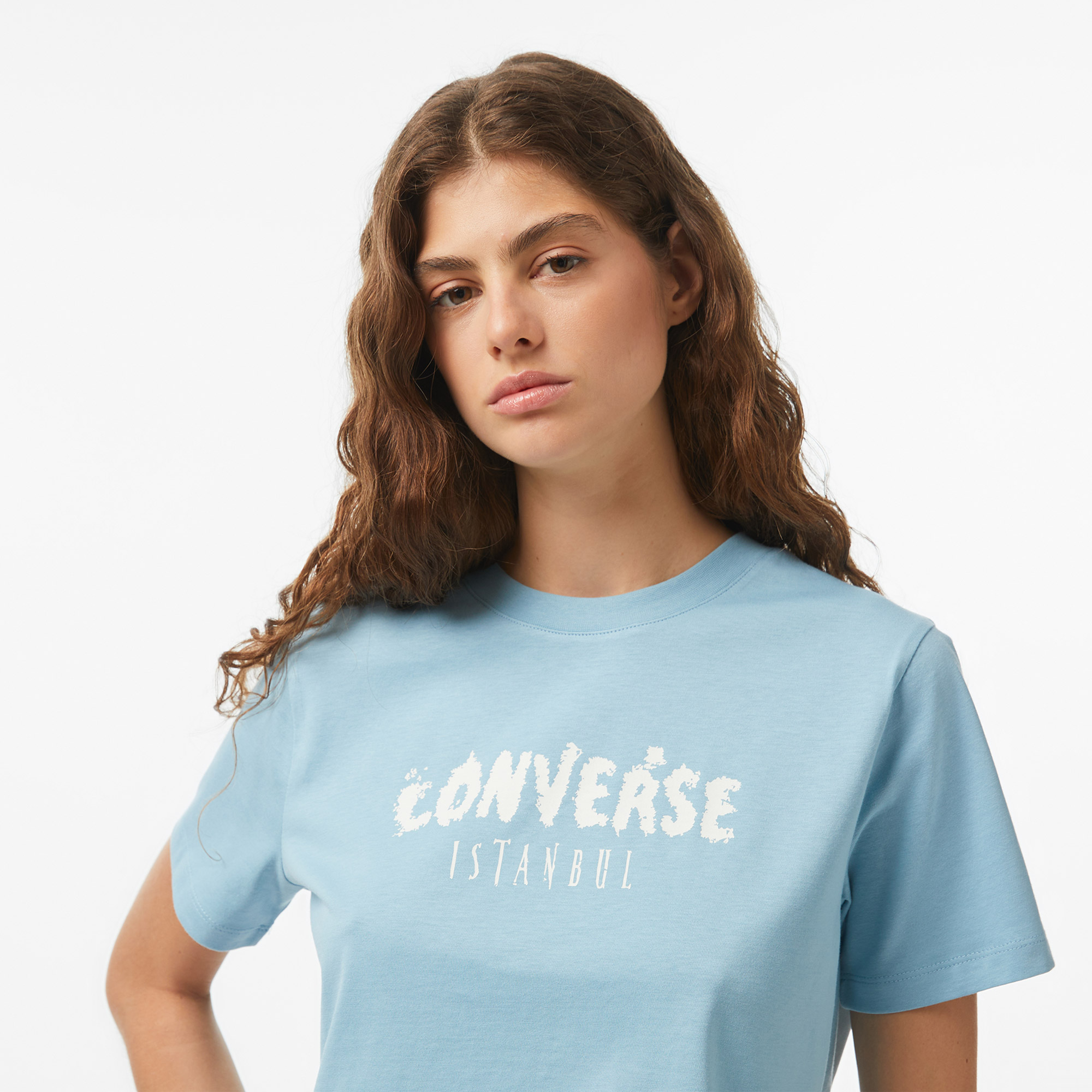 Converse Regular Fit Kadın Mavi T-Shirt