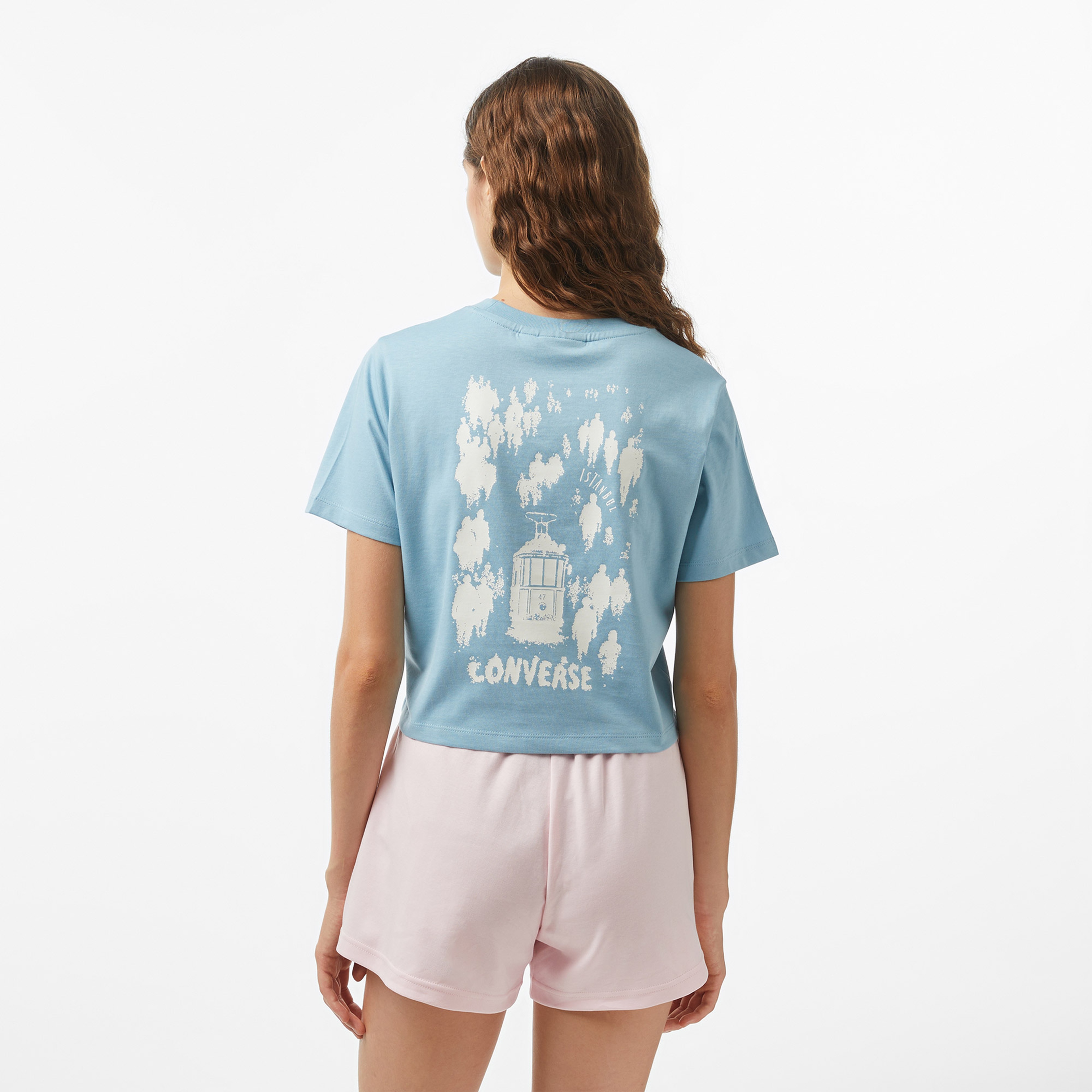Converse Regular Fit Kadın Mavi T-Shirt