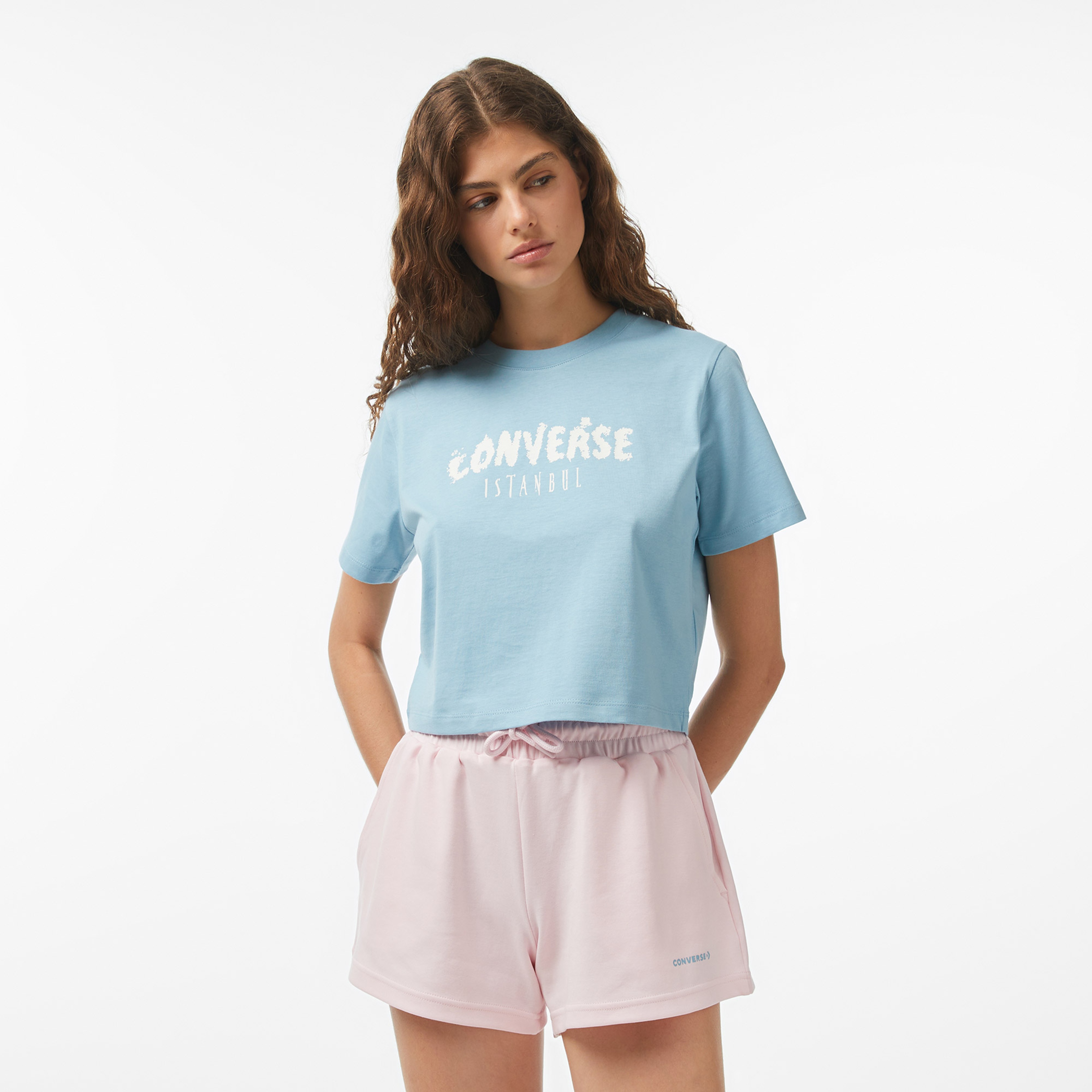 Converse Regular Fit Kadın Mavi T-Shirt