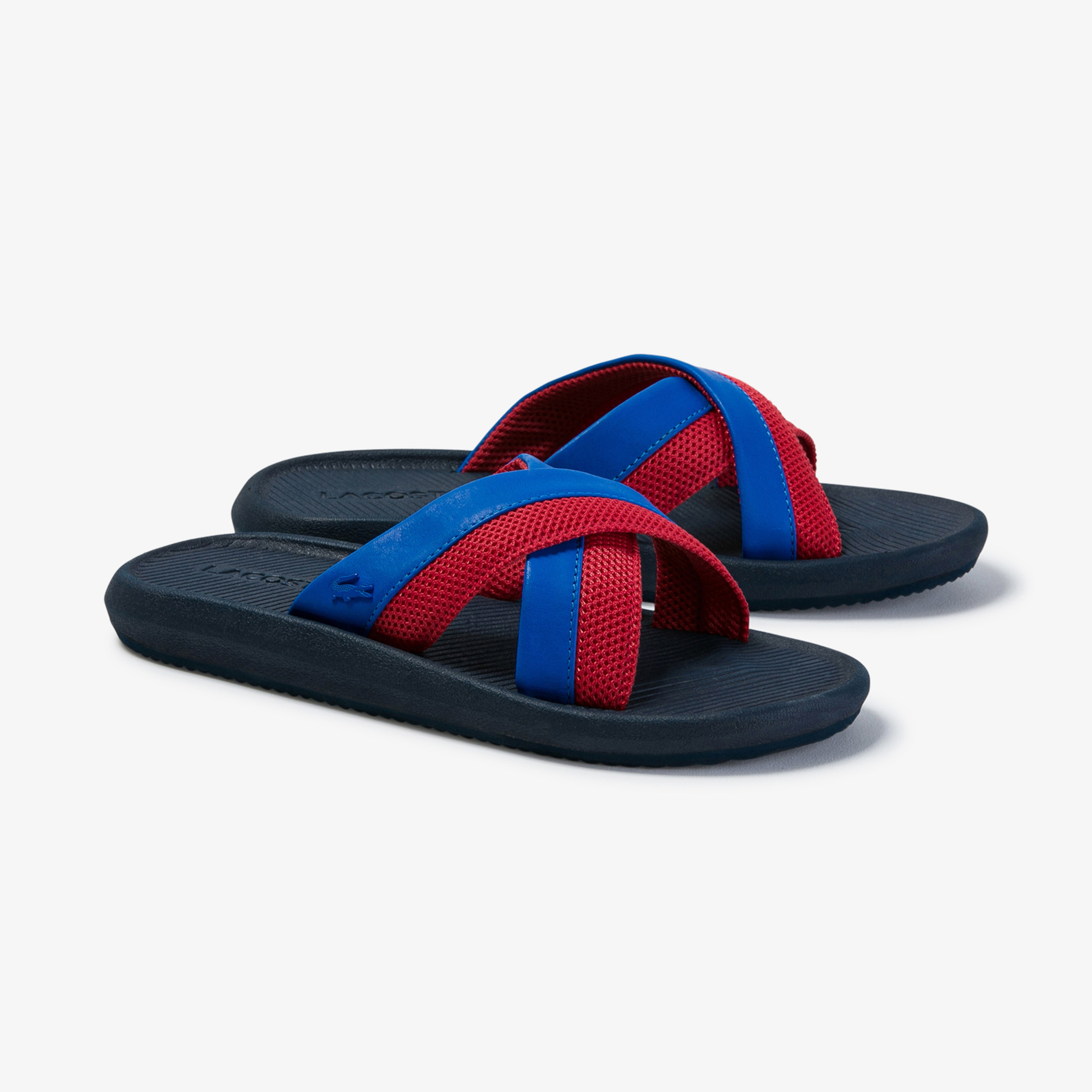 Lacoste Croco Cross Strap 1201Cfa Kadın Mavi Deri Terlik
