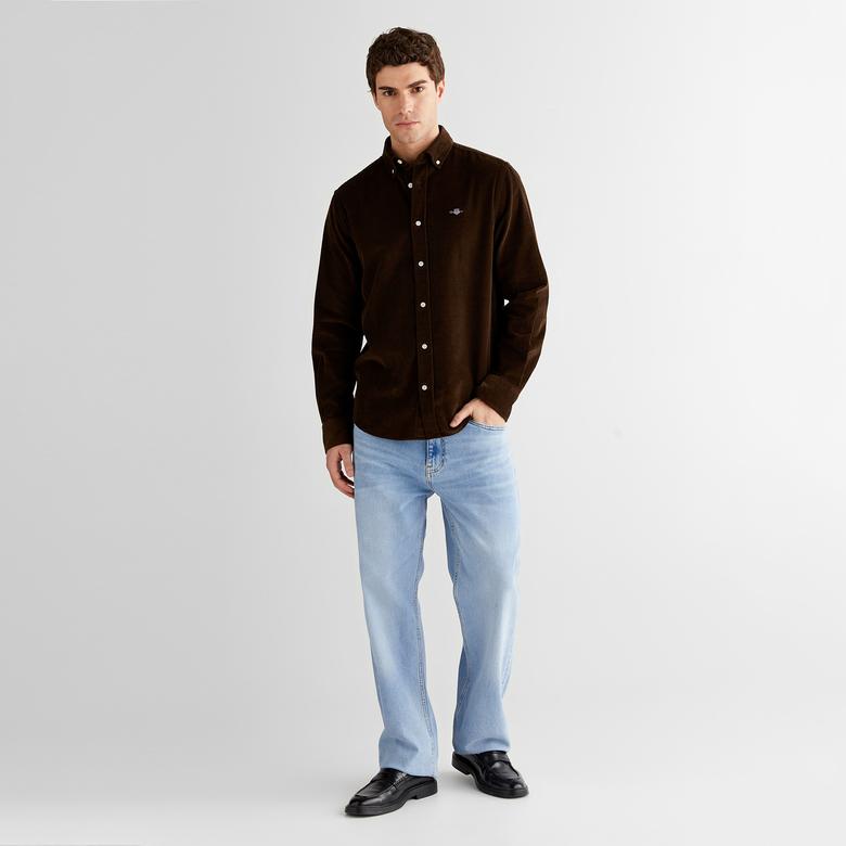GANT Erkek Kahverengi Regular Fit Düğmeli Gömlek