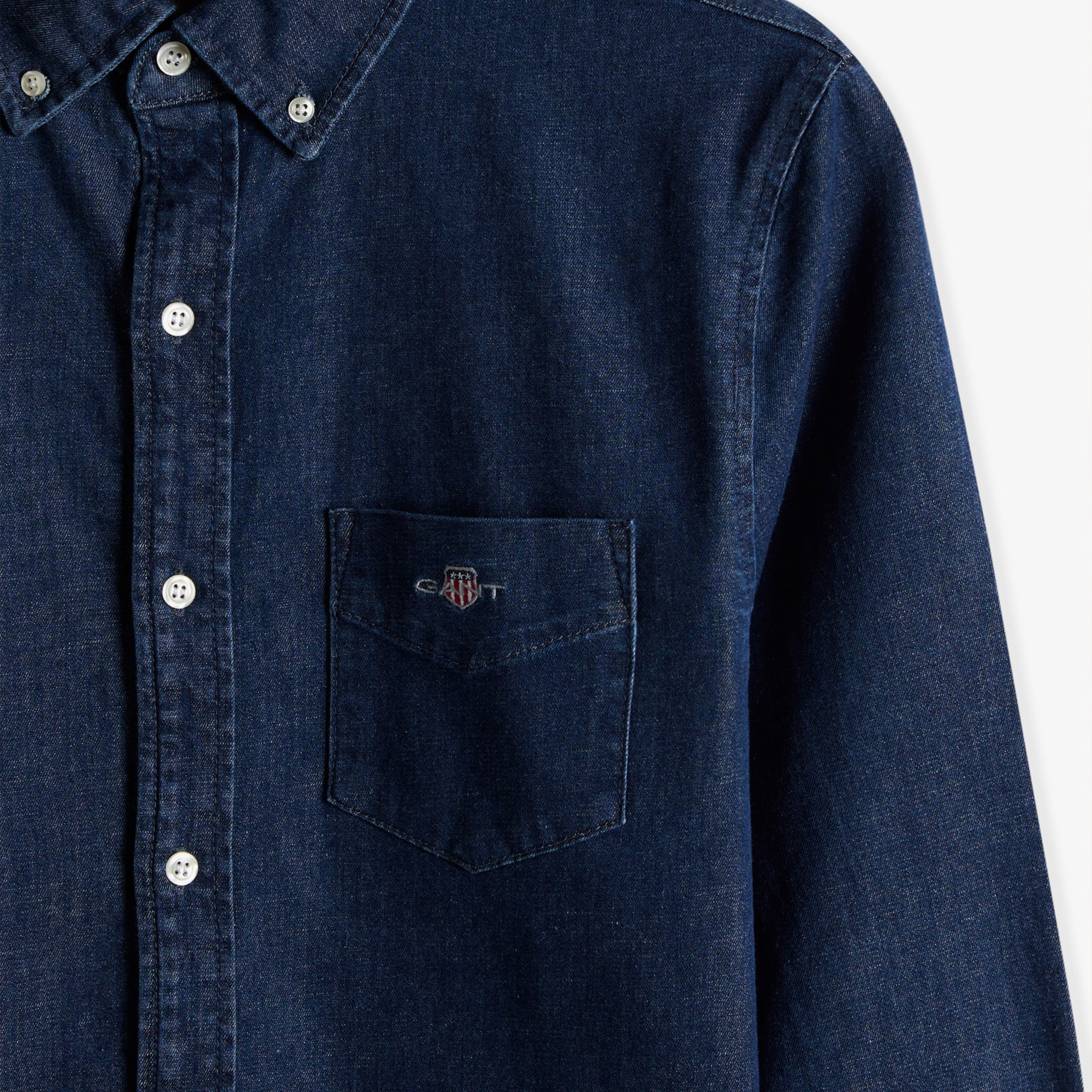 GANT Erkek Lacivert Slim Fit Düğmeli Yaka Gömlek
