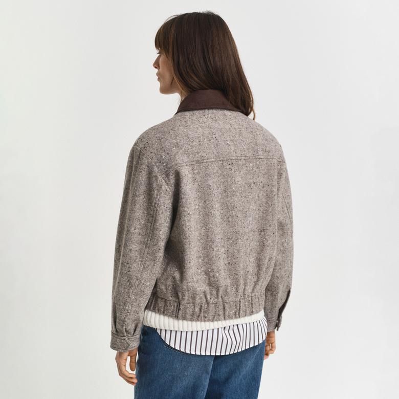 GANT Kadın Kahverengi Regular Fit Yün Ceket