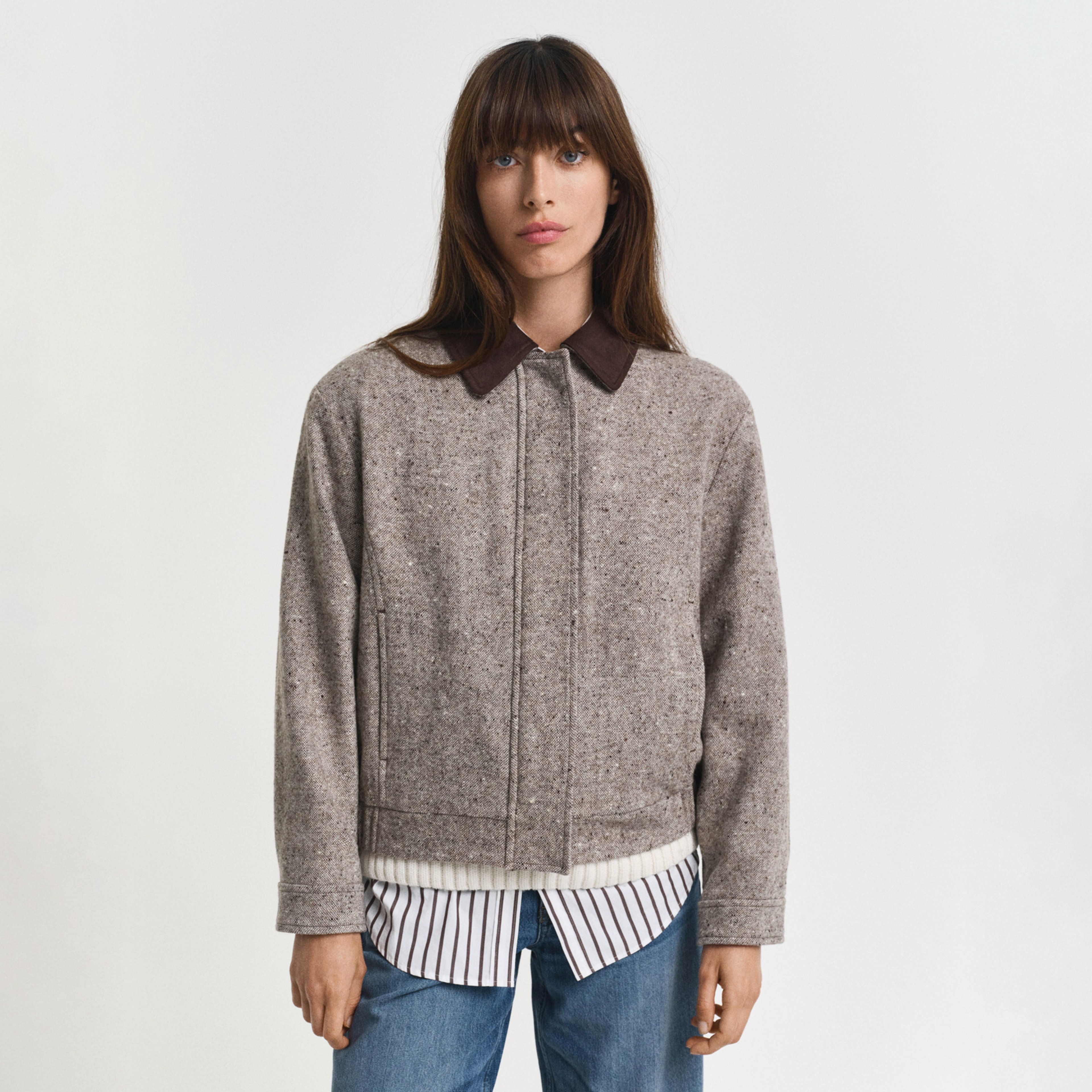 GANT Kadın Kahverengi Regular Fit Yün Ceket