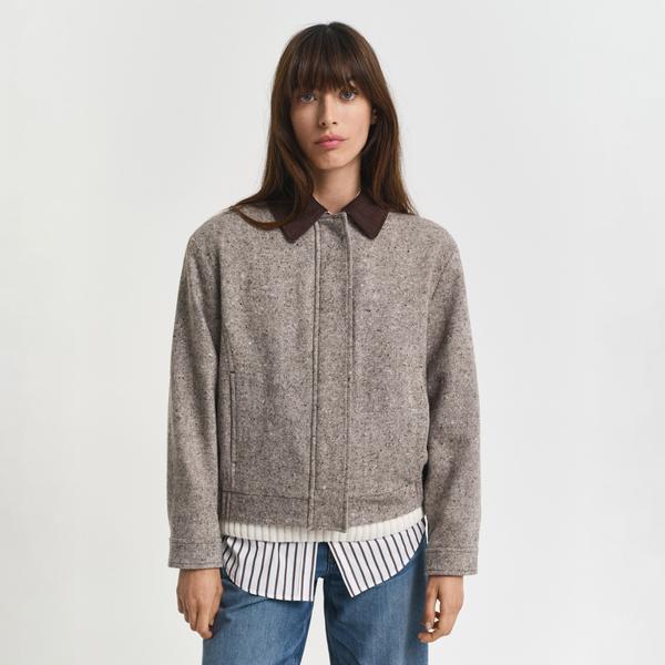 GANT Kadın Kahverengi Regular Fit Yün Ceket