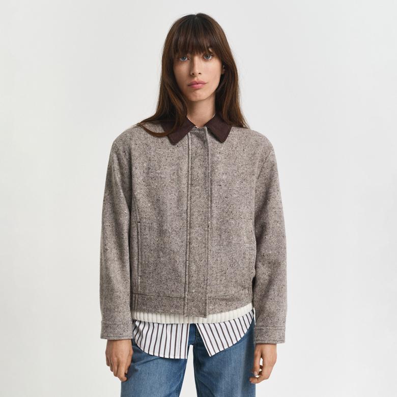 GANT Kadın Kahverengi Regular Fit Yün Ceket