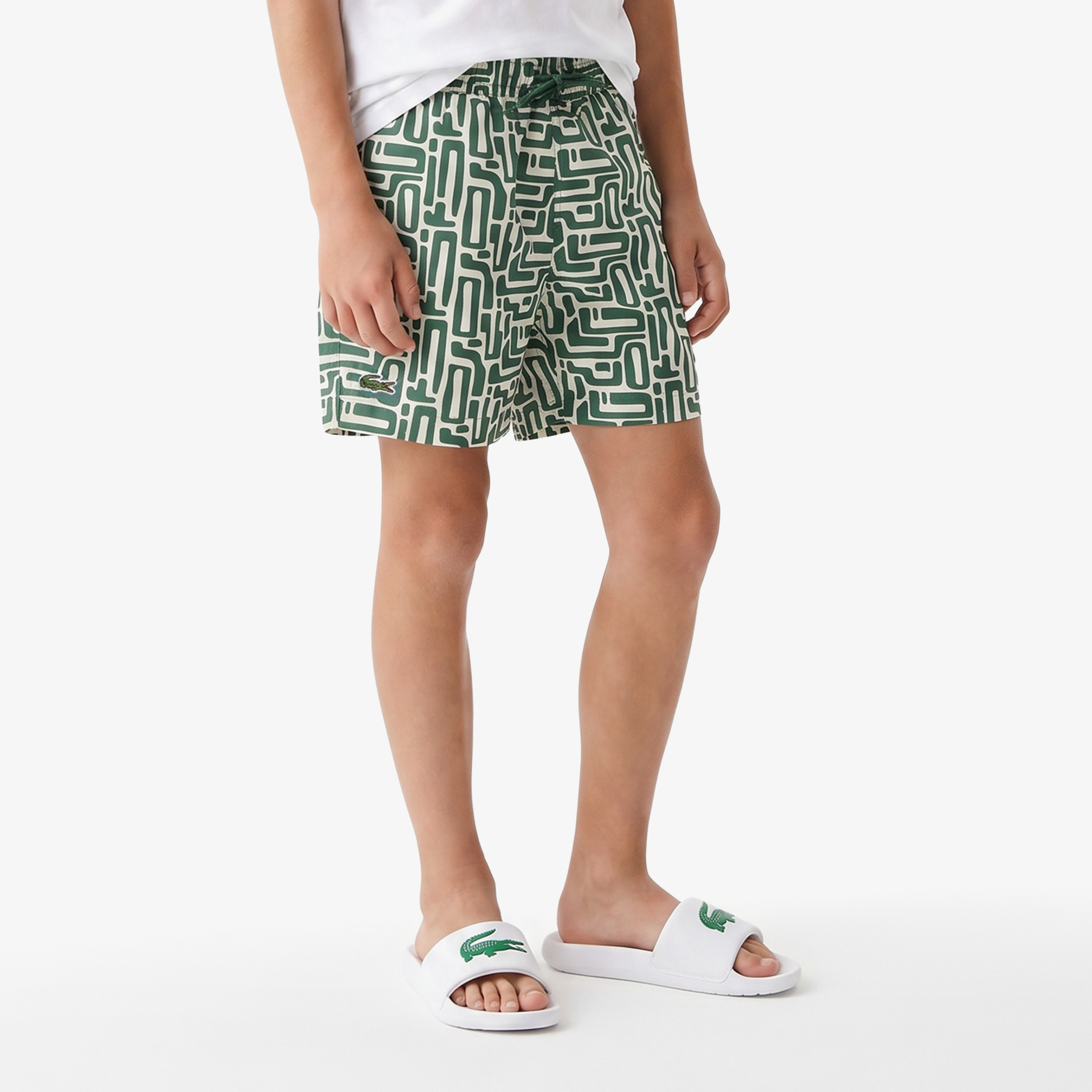 Lacoste Regular Fit Çocuk Yeşil Deniz Şortu