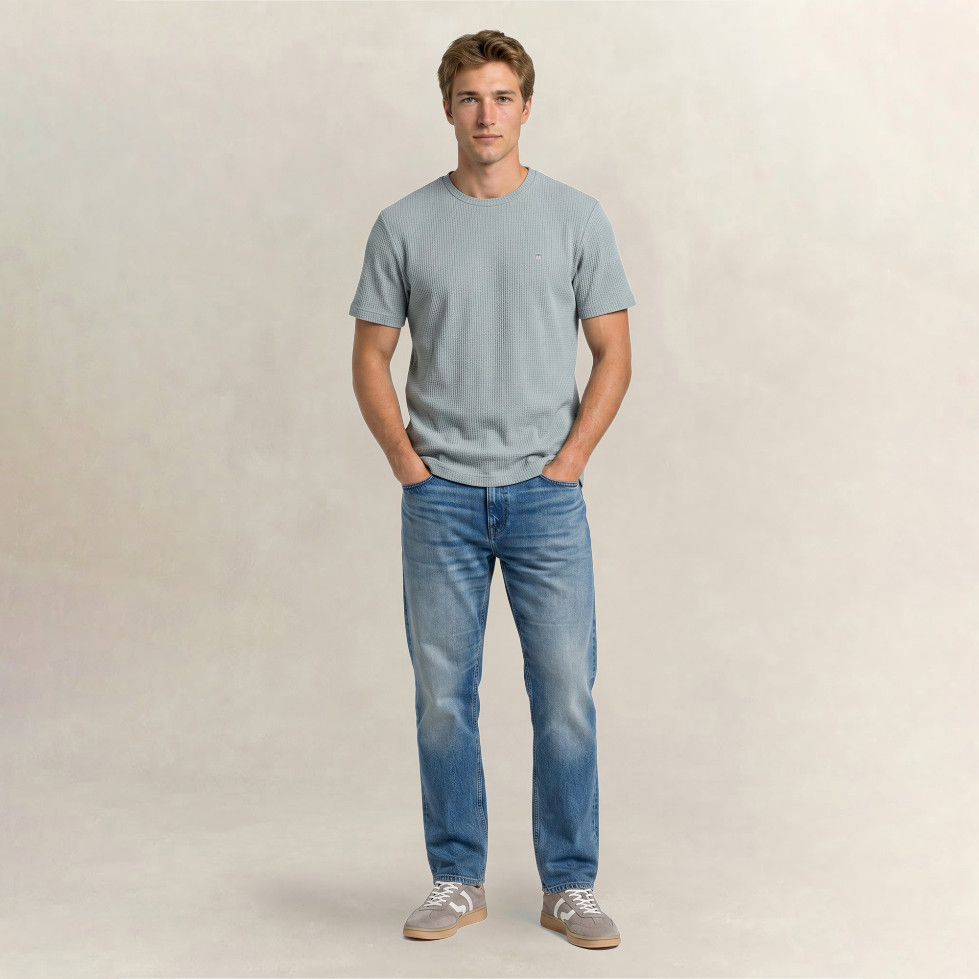 GANT Erkek Yeşil Bisiklet Yaka Regular Fit Logolu T-Shirt
