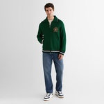 GANT Erkek Yeşil Relaxed Fit Fermuarlı Hırka