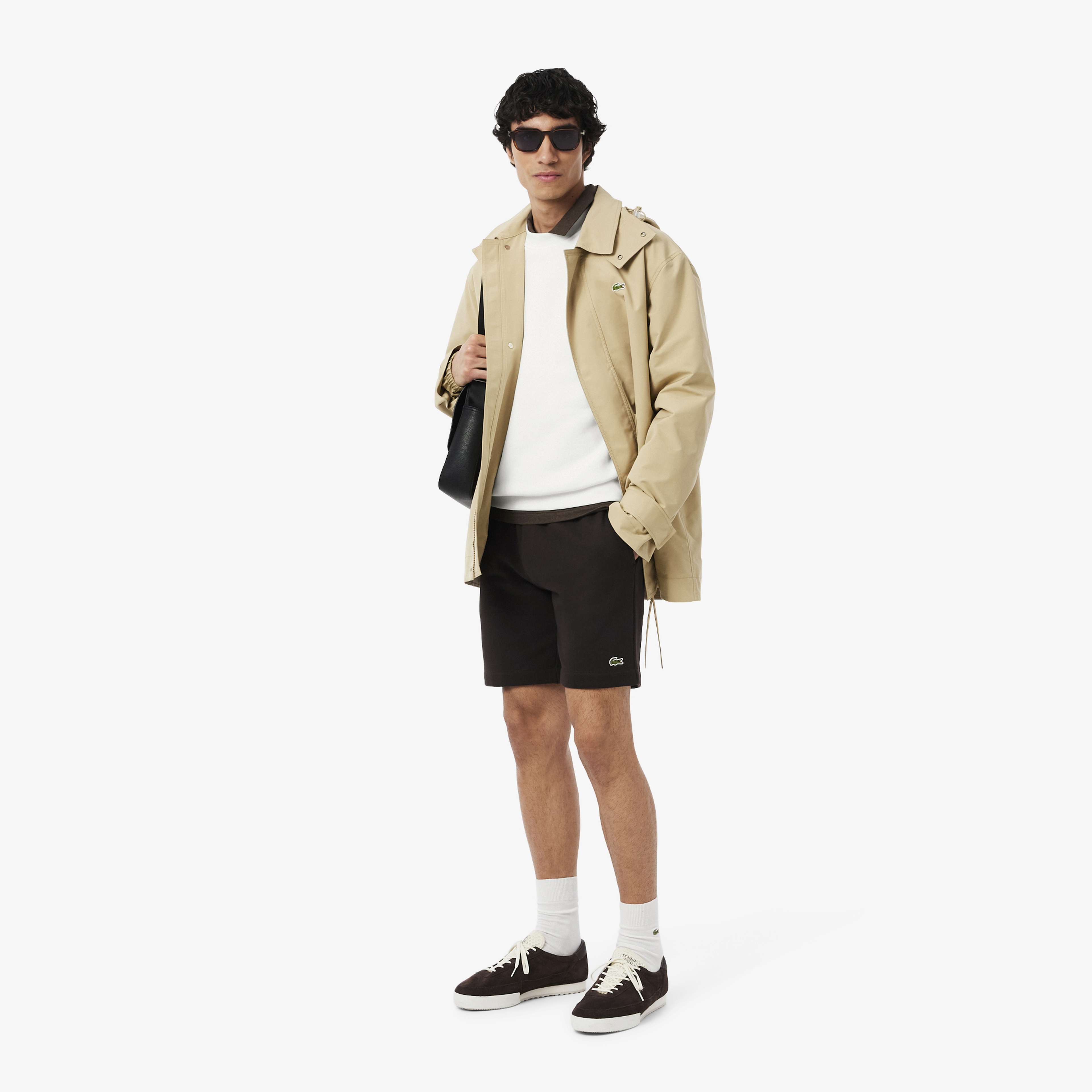 Lacoste Loose Fit Erkek Beyaz Sweatshirt