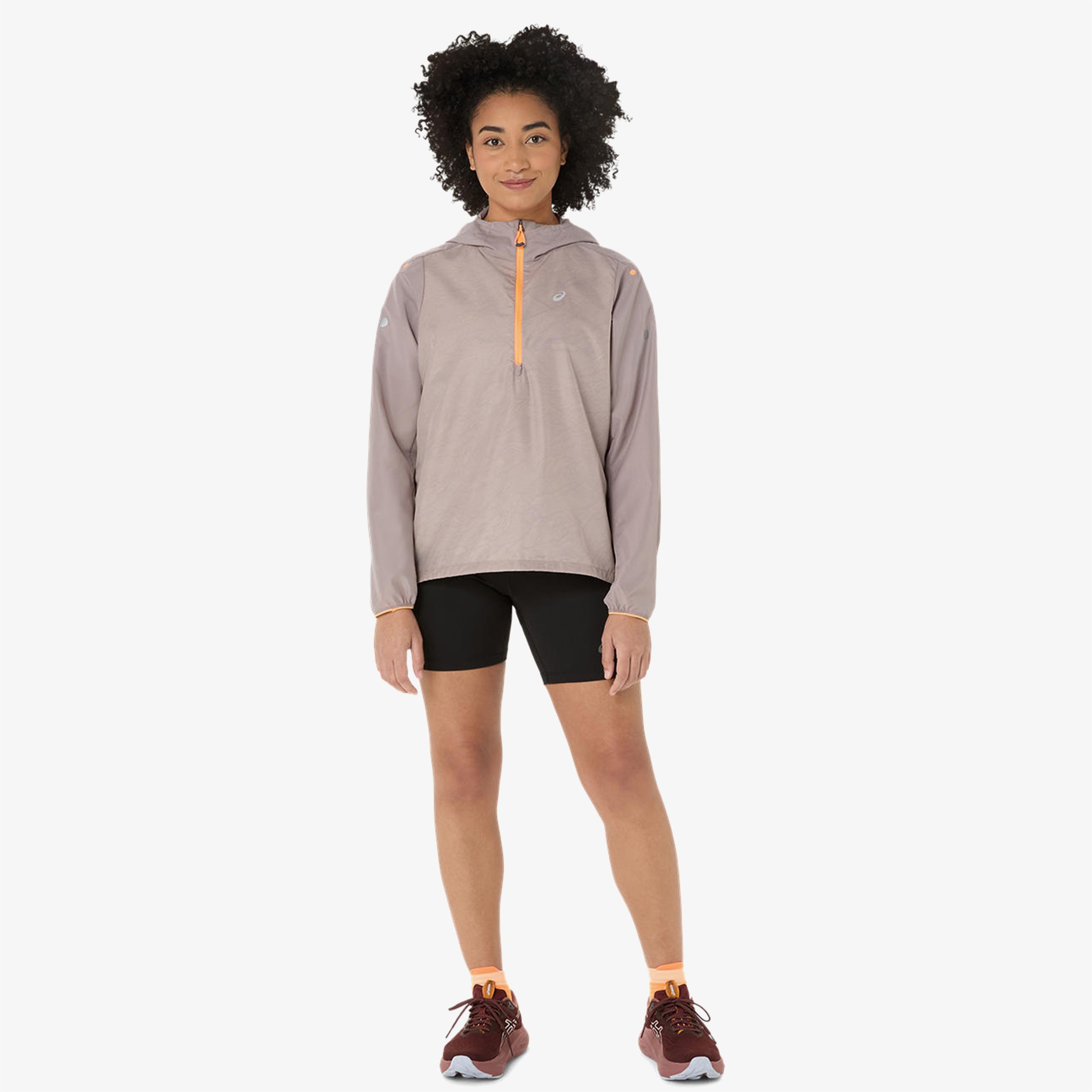 Asics Fujitrail Packable Windbreaker Kadın Gri Ceket