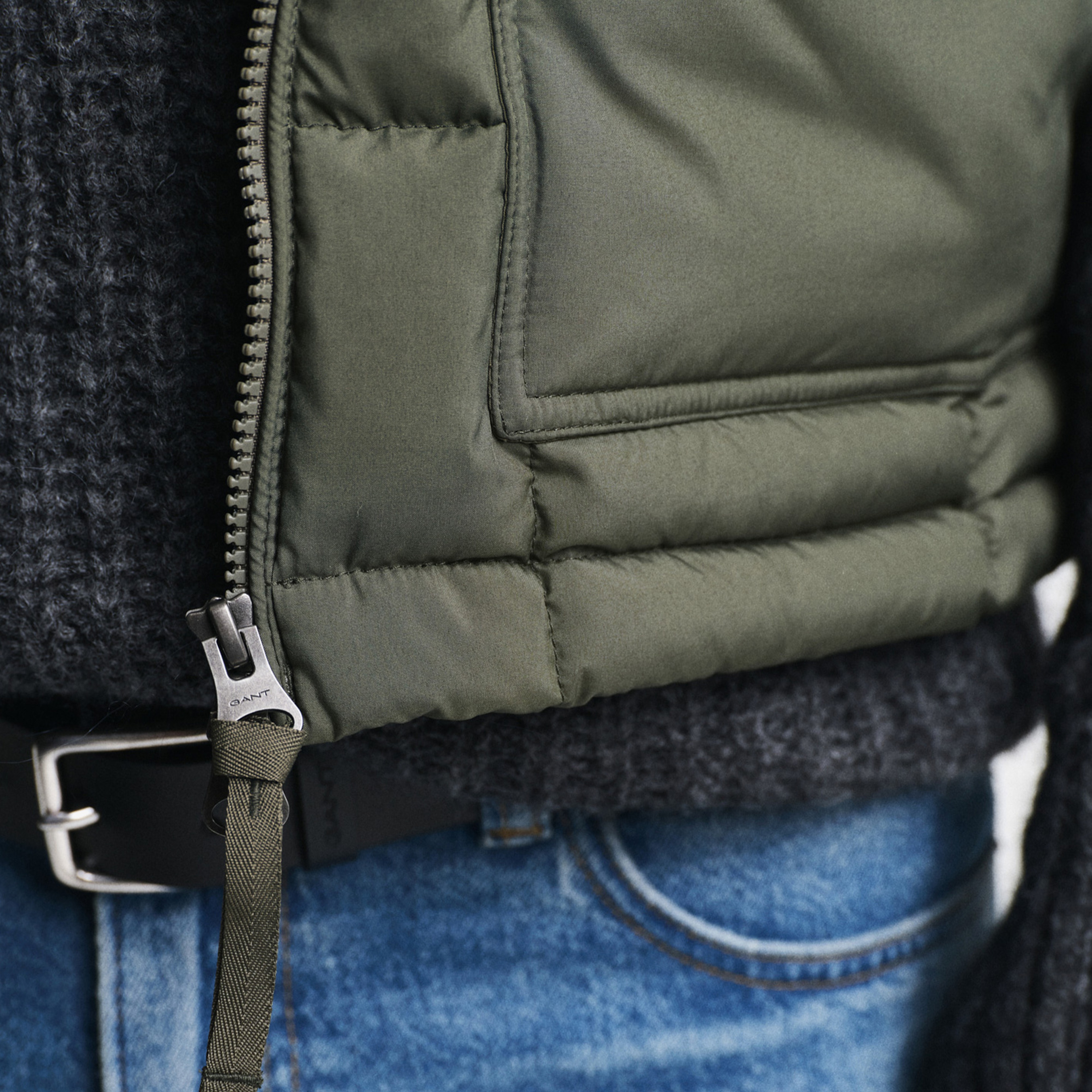 GANT Erkek Yeşil Regular Fit Yelek