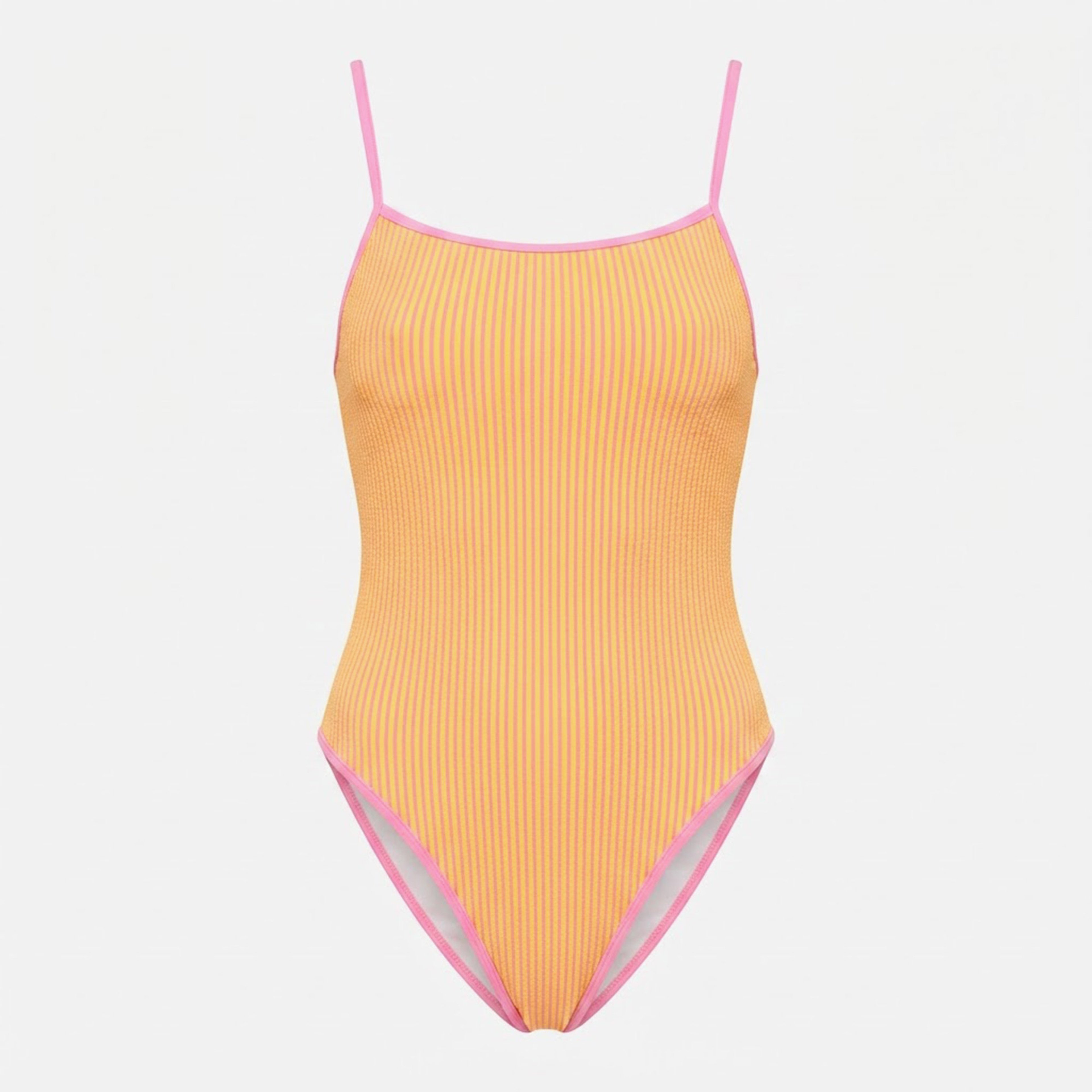 Nike Swim Ripple Texture Squareneck Kadın Turuncu Mayo