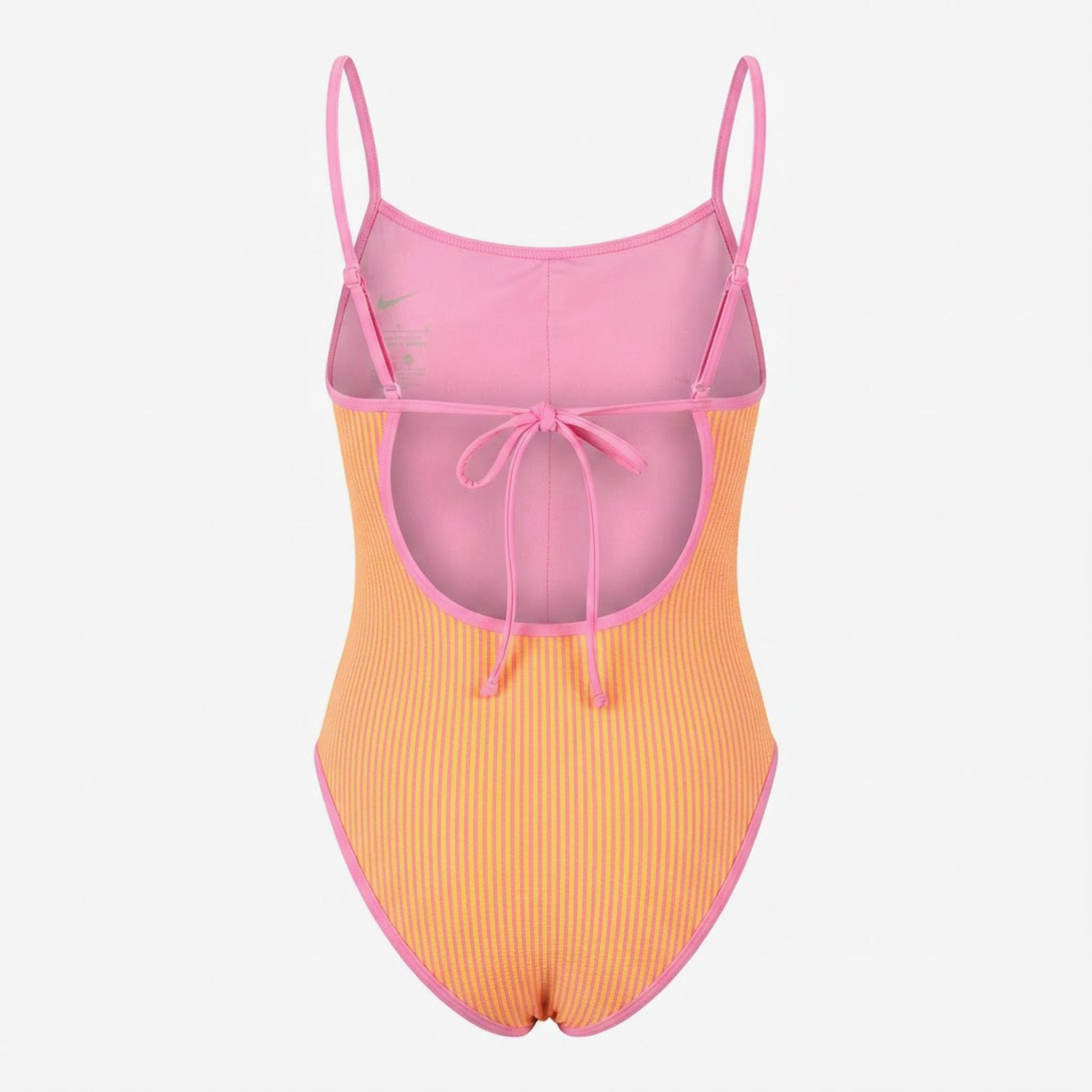 Nike Swim Ripple Texture Squareneck Kadın Turuncu Mayo