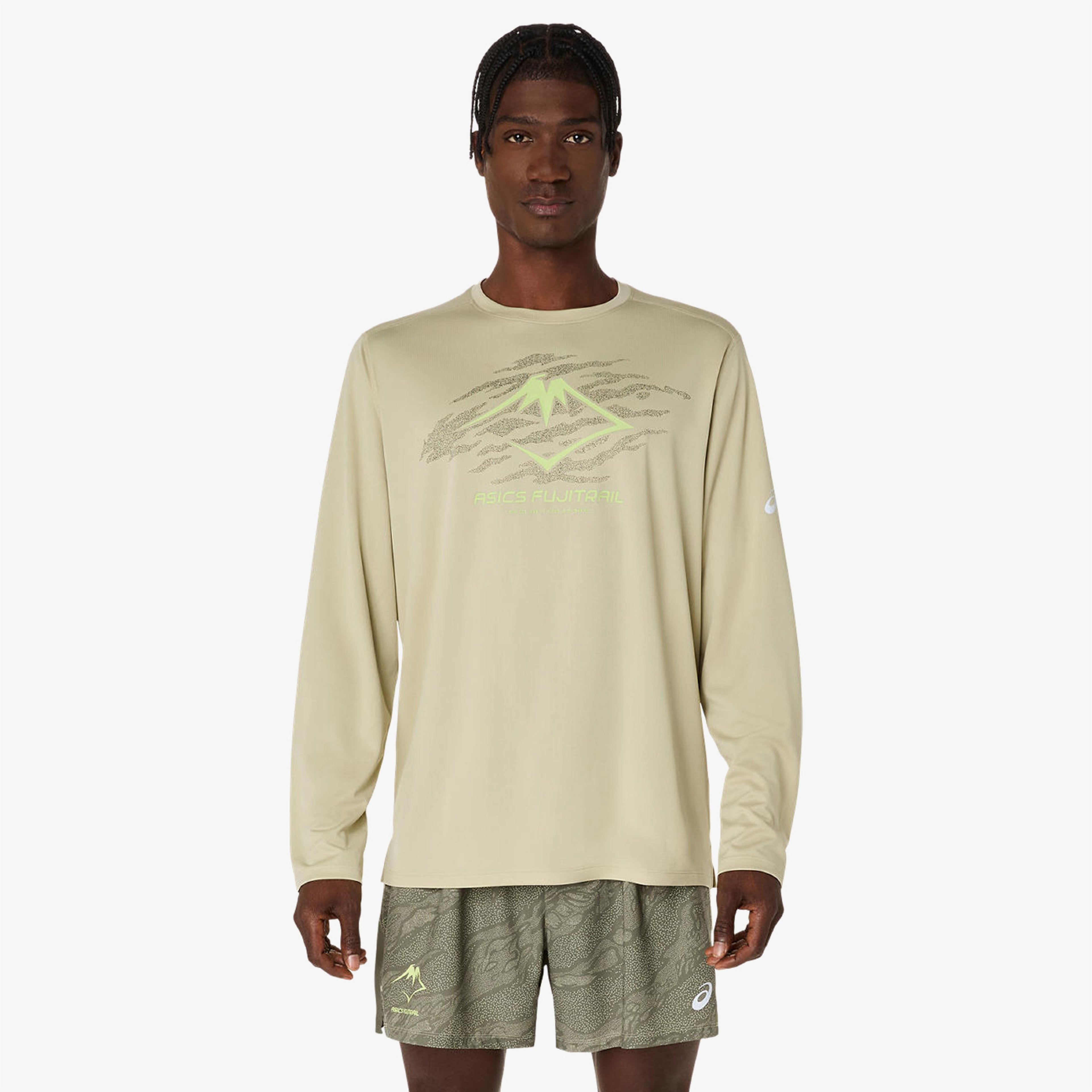Asics Fujitrail Logo Ls Top Erkek Yeşil T-Shirt
