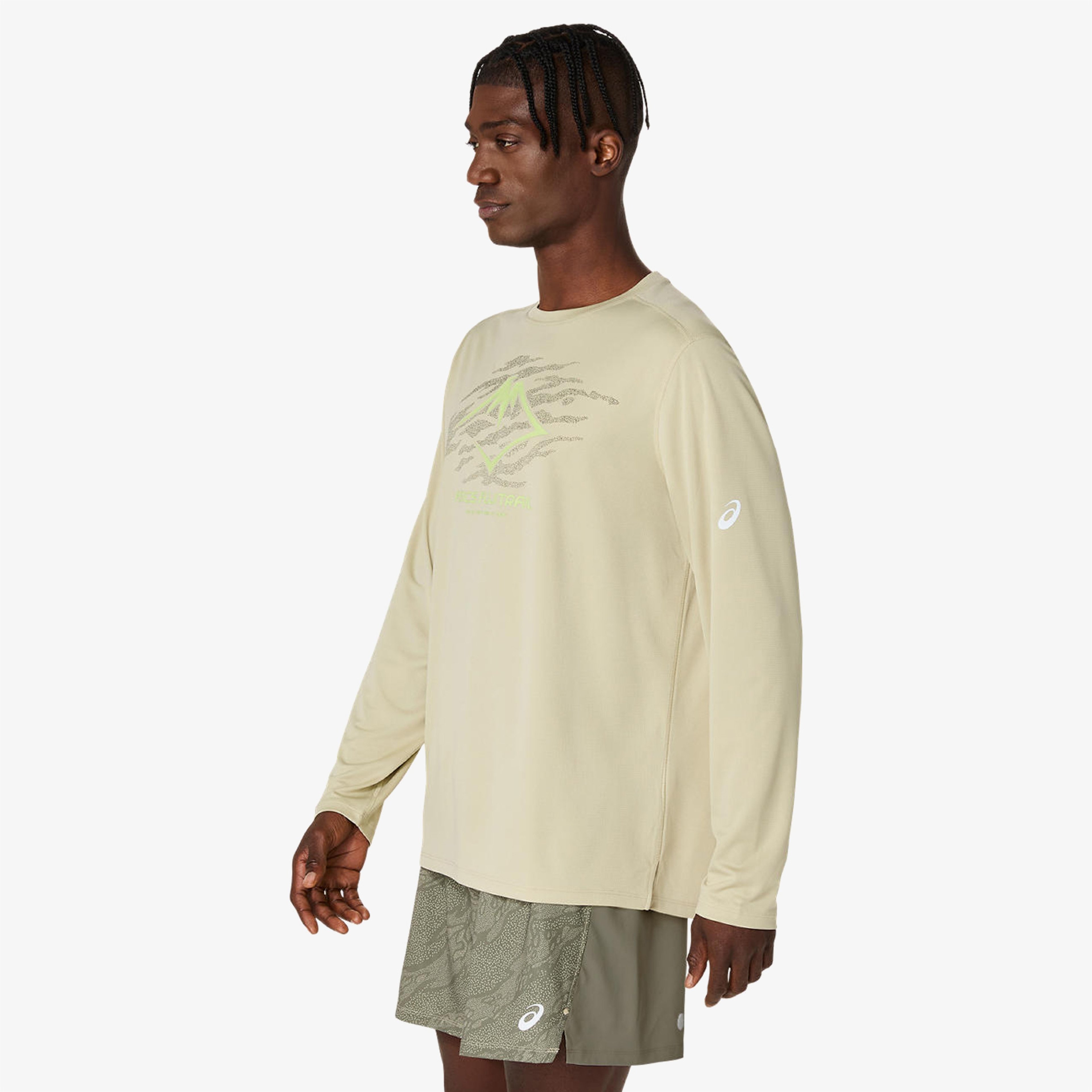 Asics Fujitrail Logo Ls Top Erkek Yeşil T-Shirt