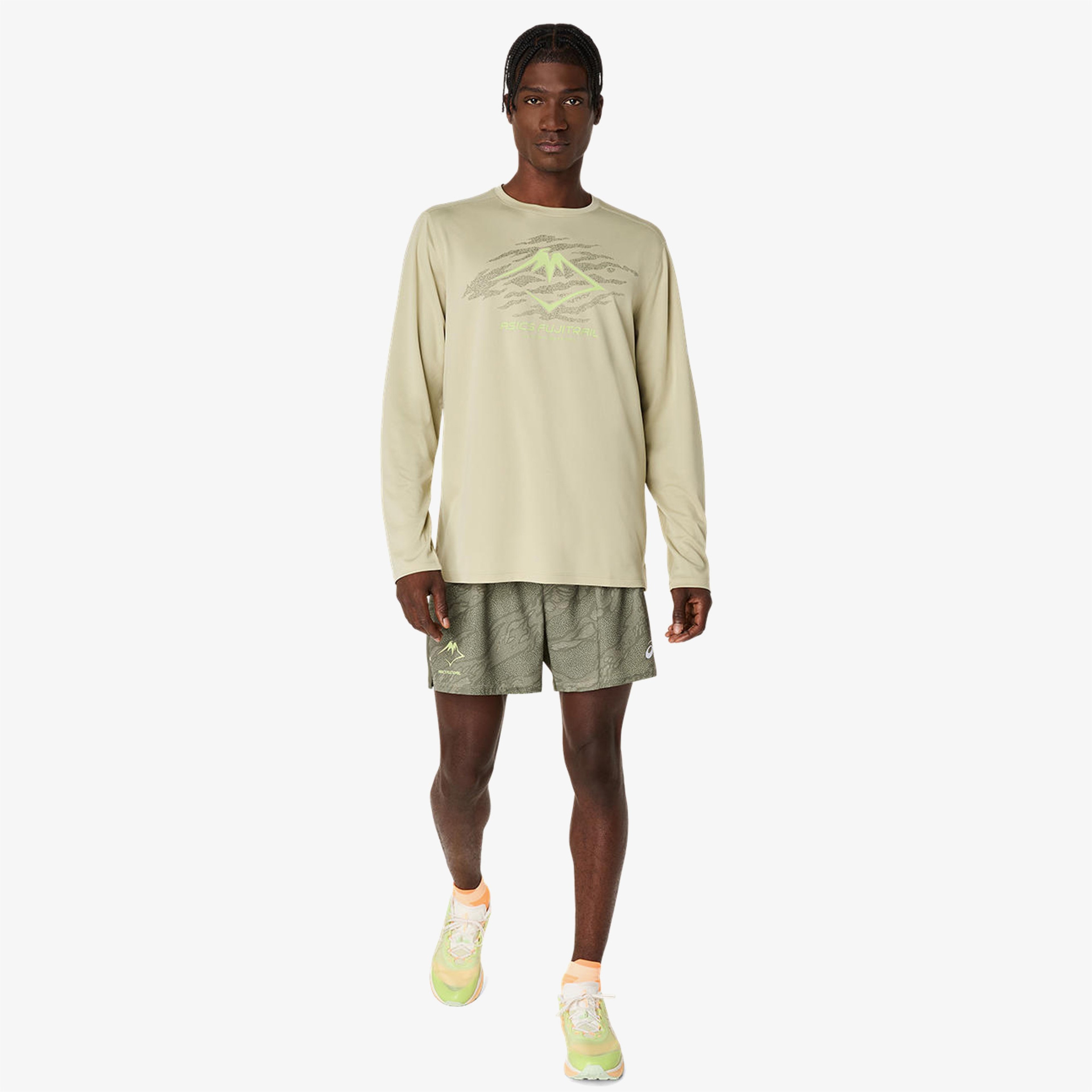 Asics Fujitrail Logo Ls Top Erkek Yeşil T-Shirt