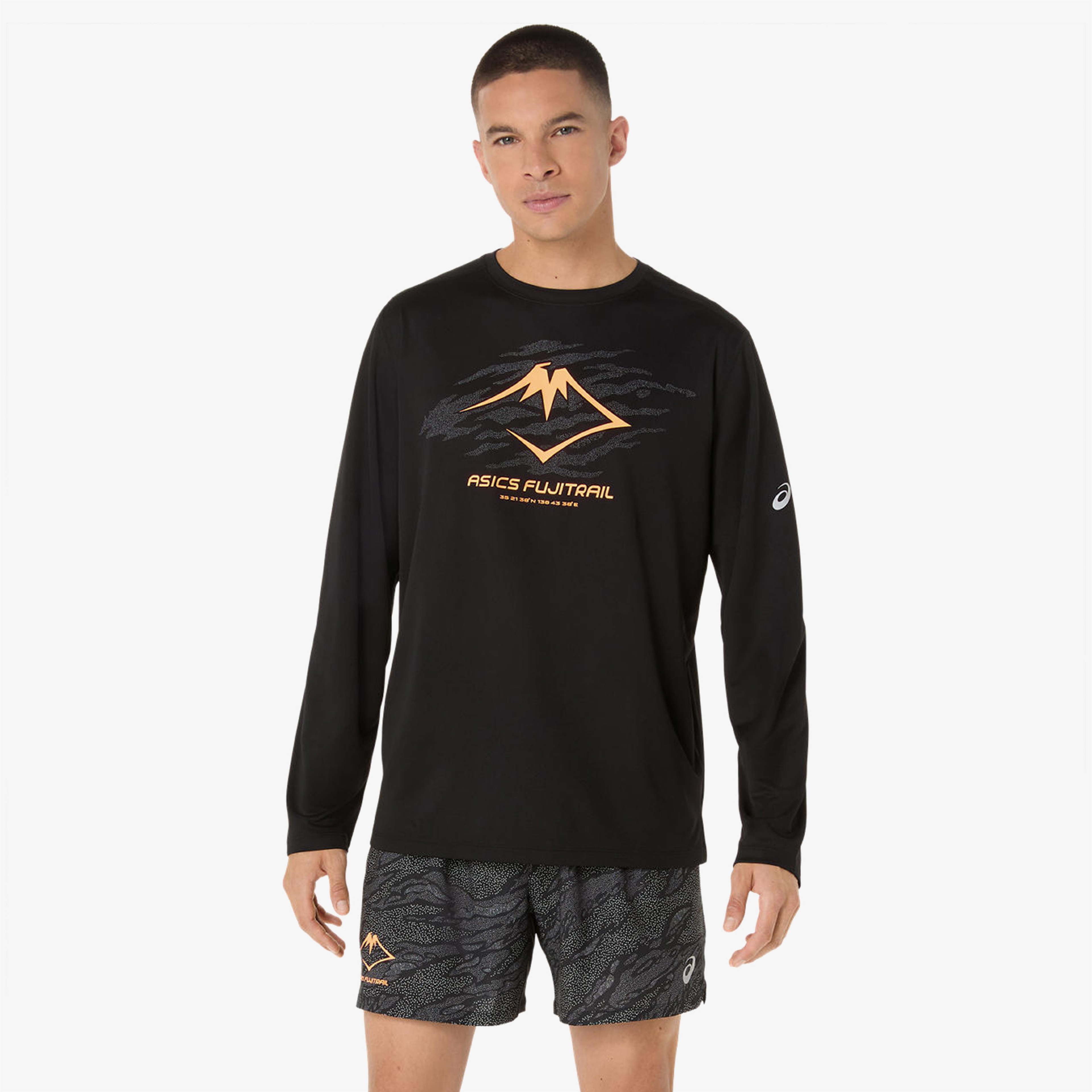 Asics Fujitrail Logo Ls Top Erkek Siyah T-Shirt