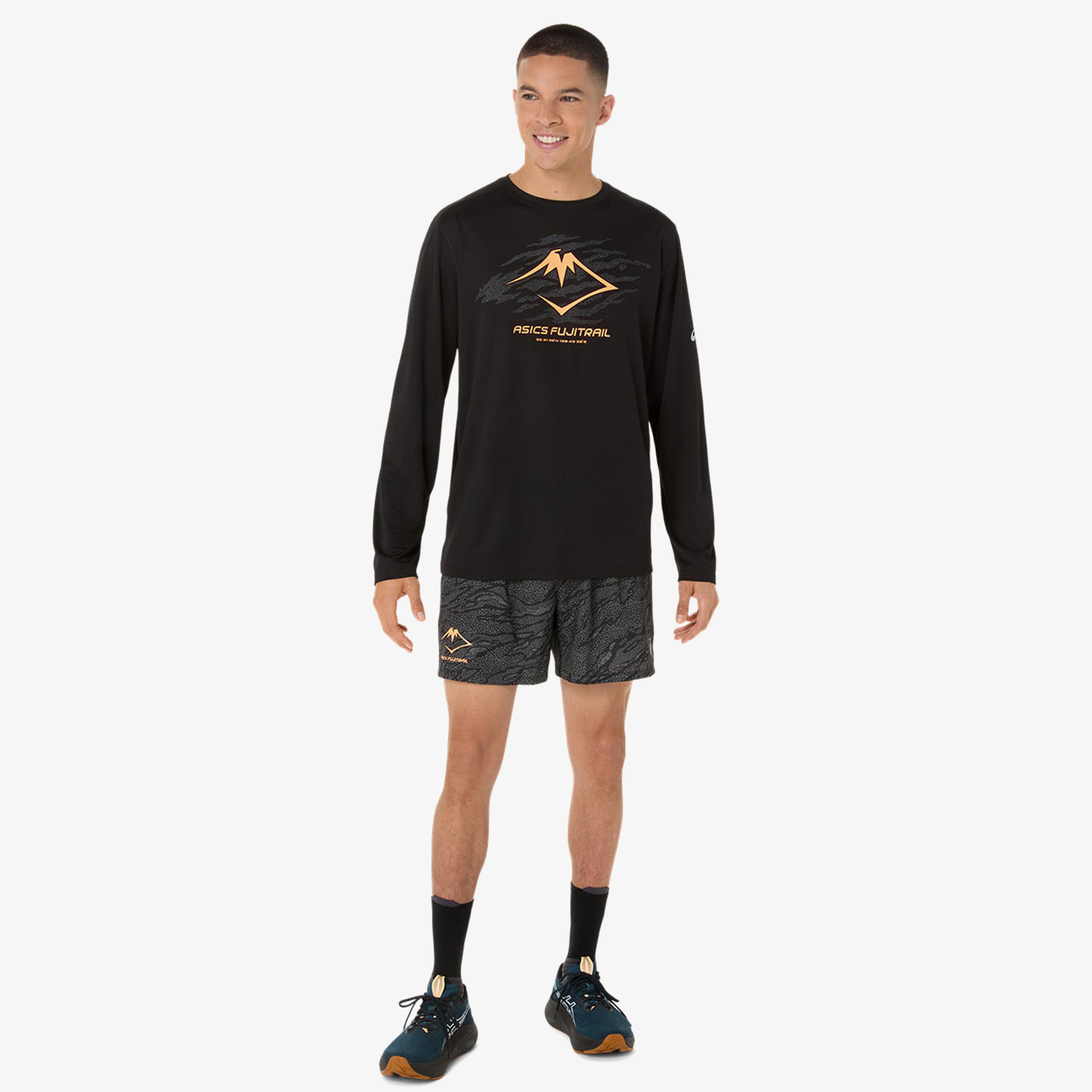 Asics Fujitrail Logo Ls Top Erkek Siyah T-Shirt