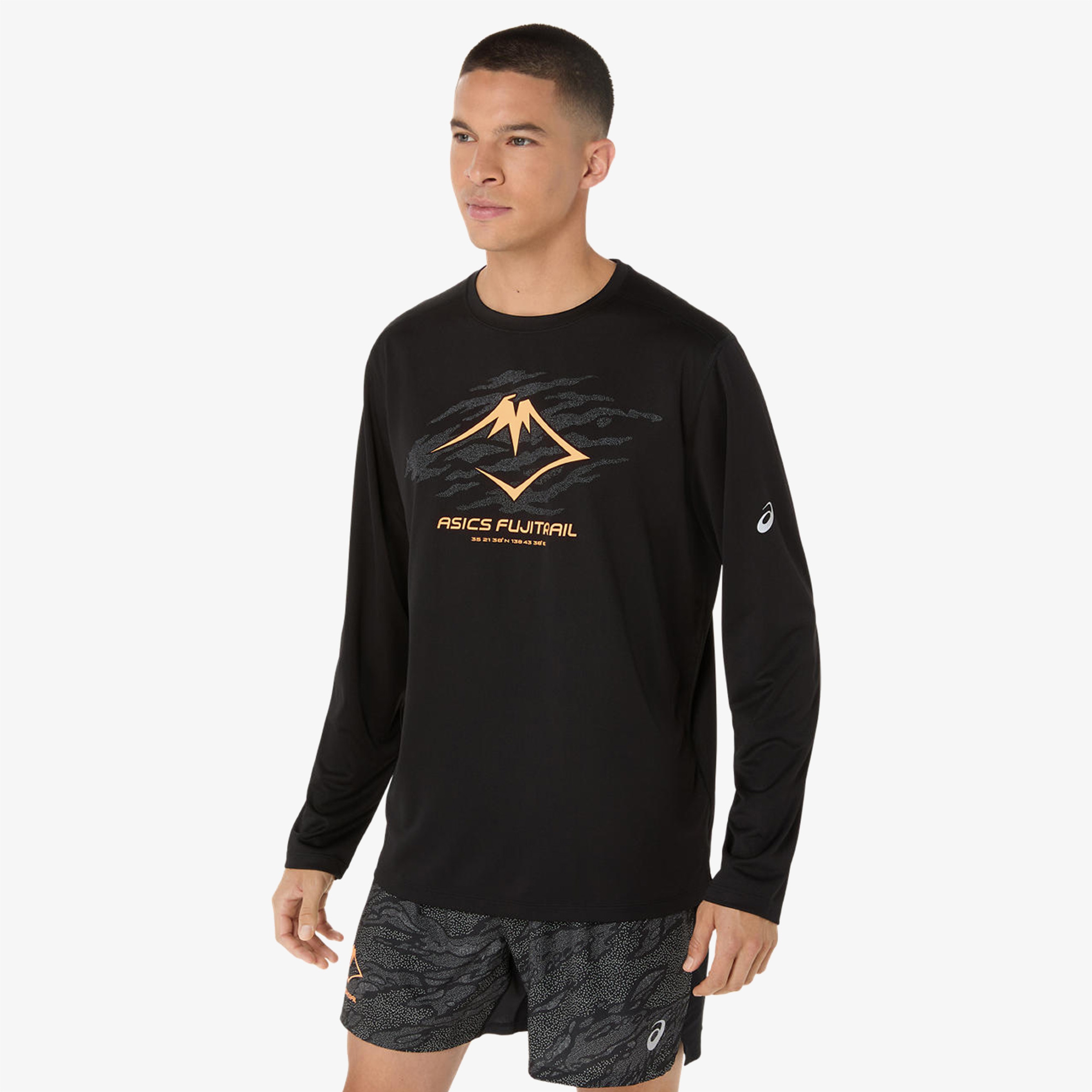 Asics Fujitrail Logo Ls Top Erkek Siyah T-Shirt