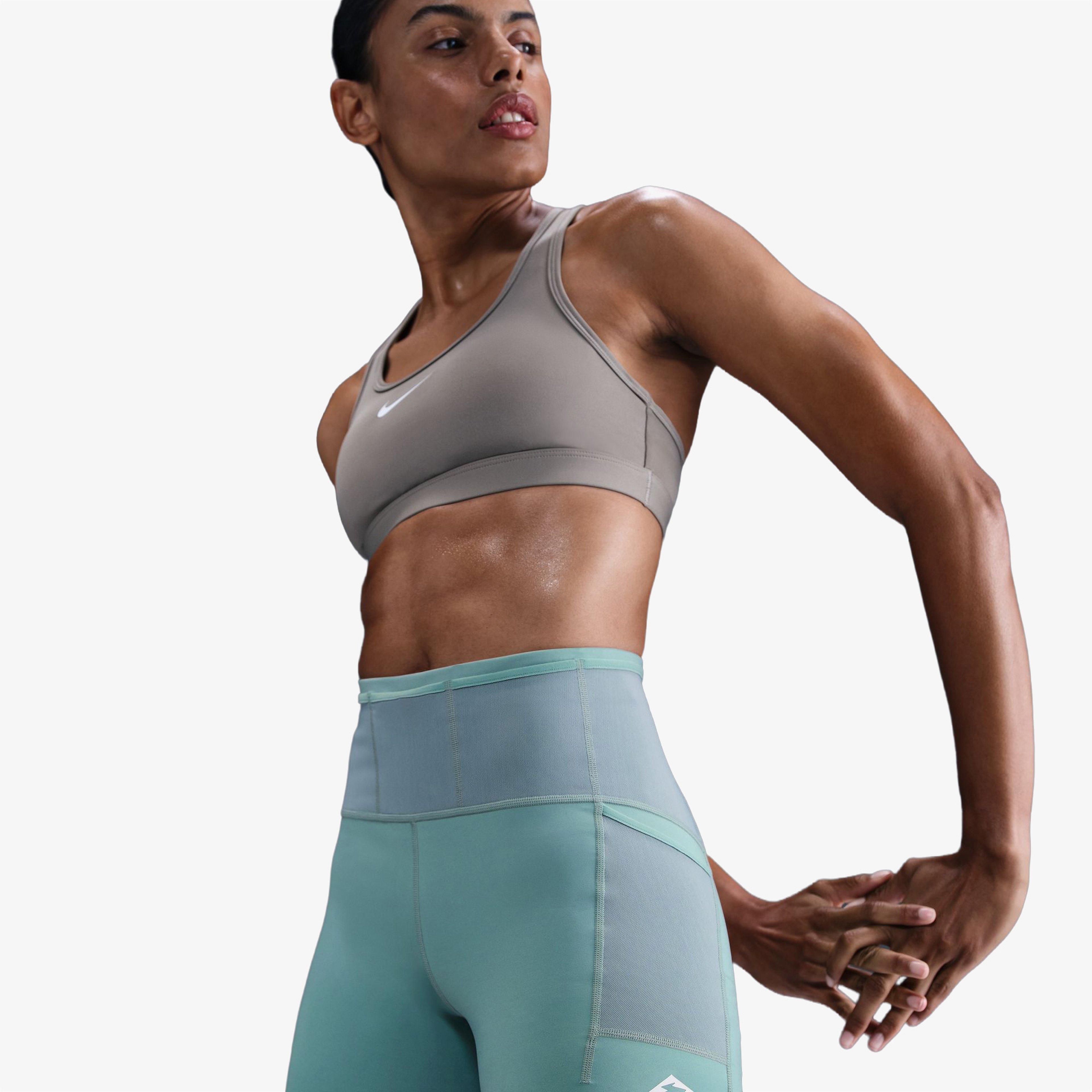 Nike Trail Df Hr 4in Tgt Kadın Yeşil Tayt