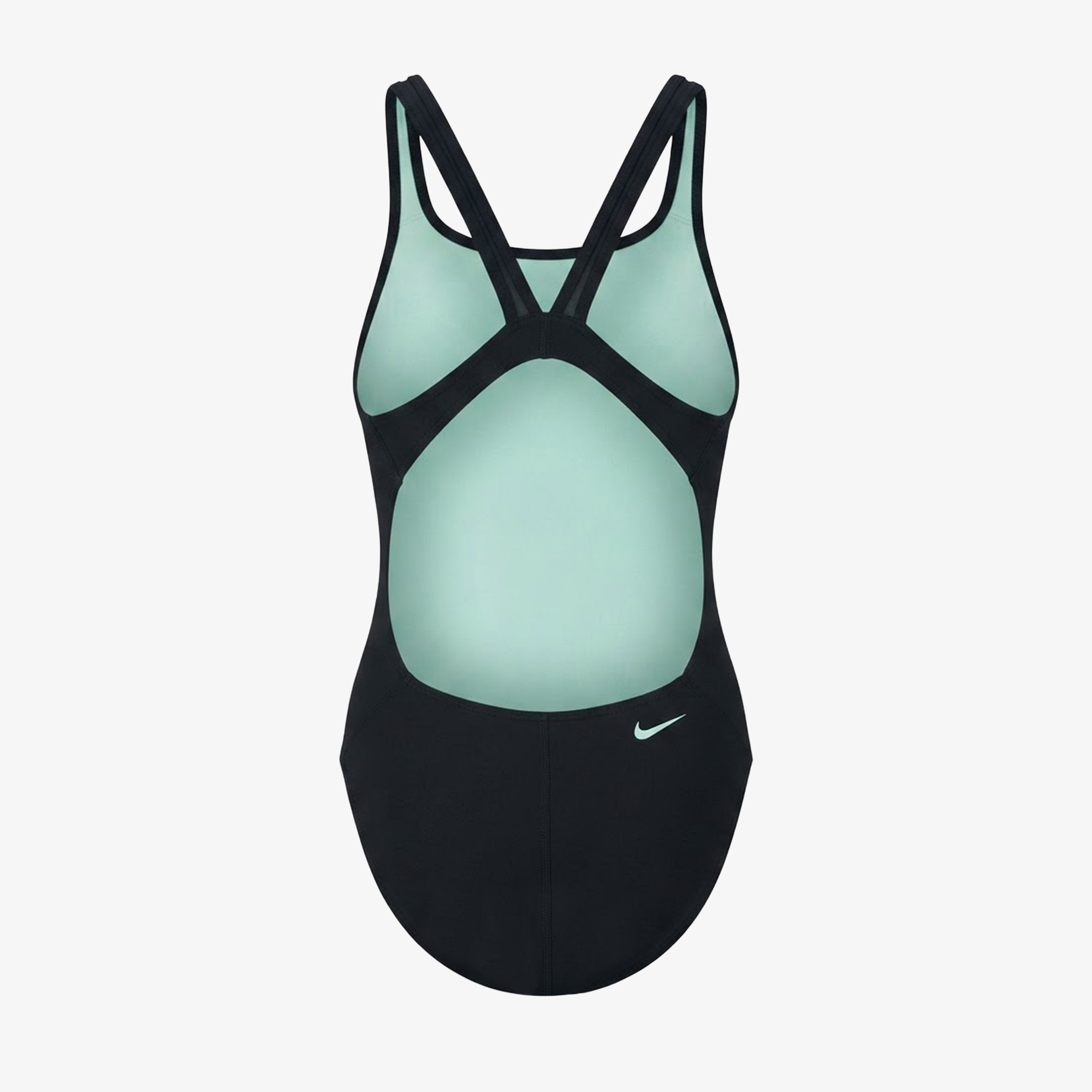 Nike Swim Logo Graphic Fastback Kadın Siyah Mayo