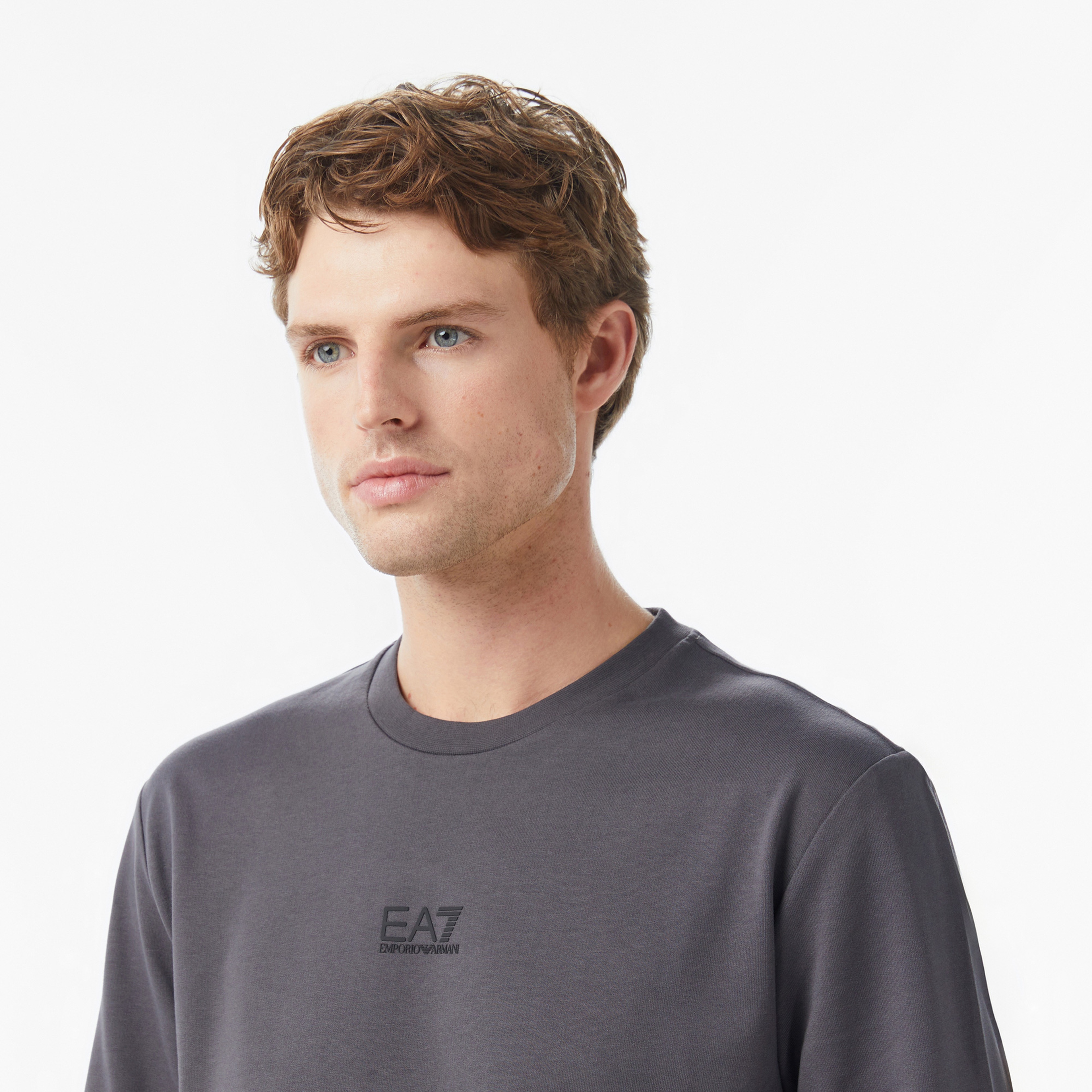 EA7 Regular Fit Erkek Gri Sweatshirt