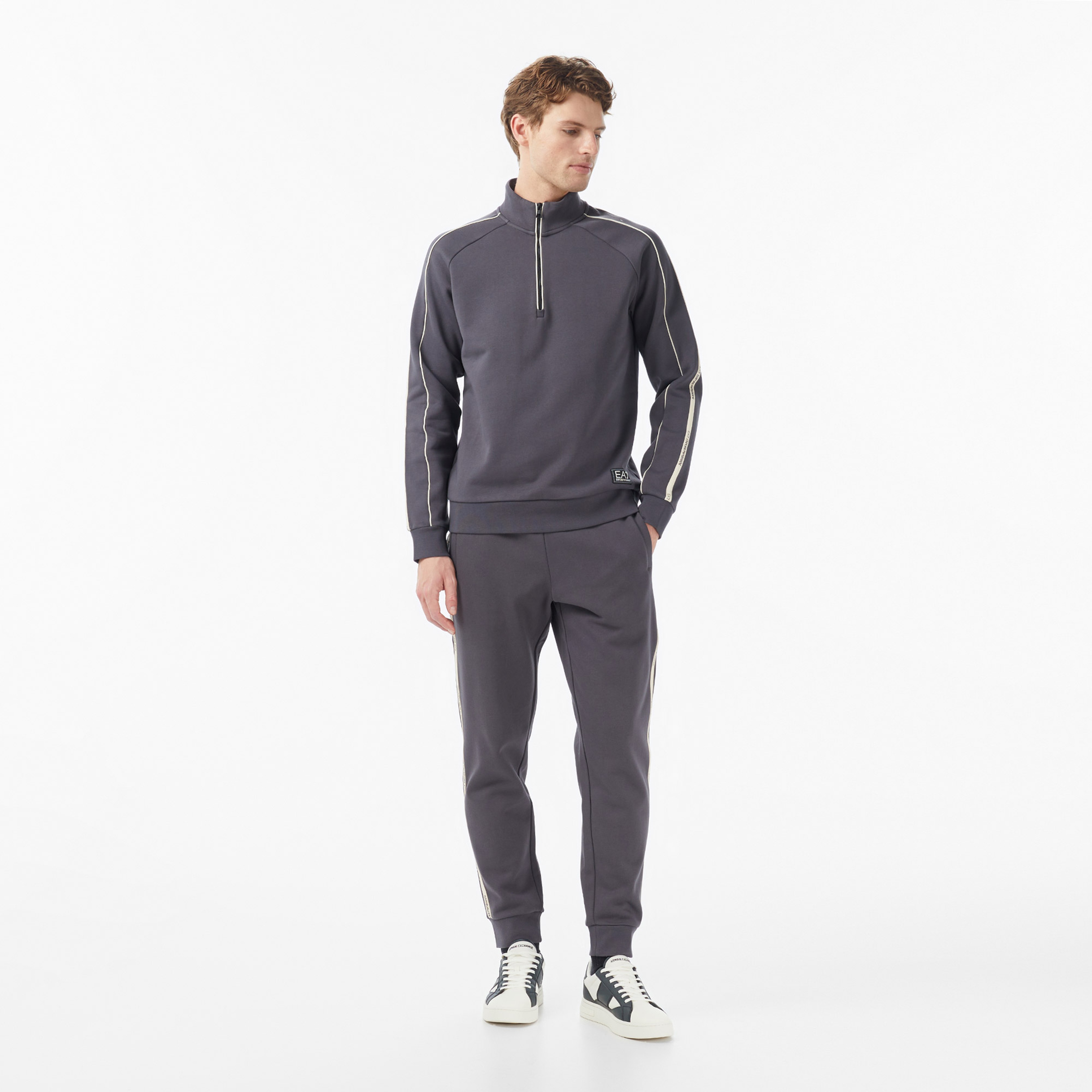 EA7 Regular Fit Erkek Gri Sweatshirt