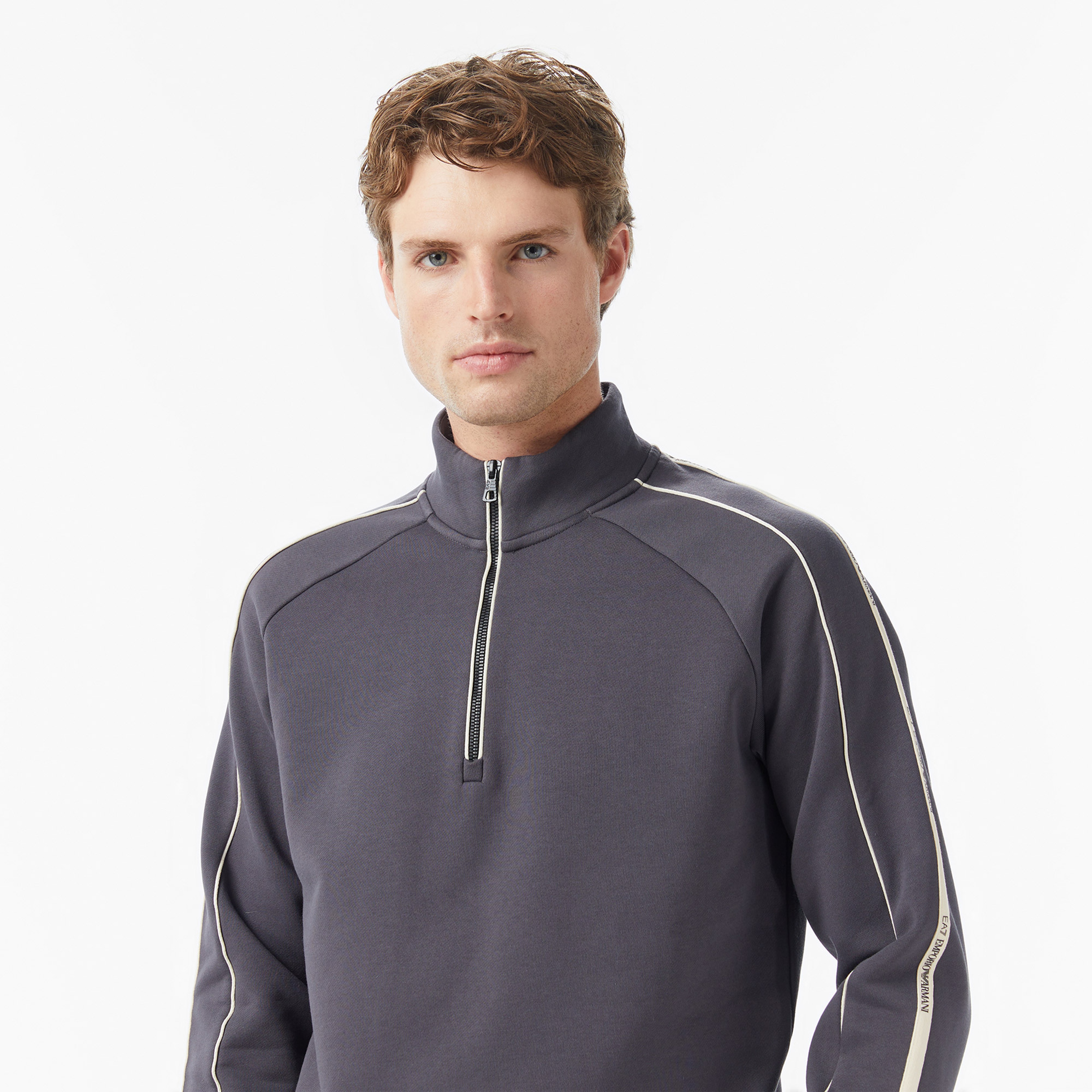 EA7 Regular Fit Erkek Gri Sweatshirt
