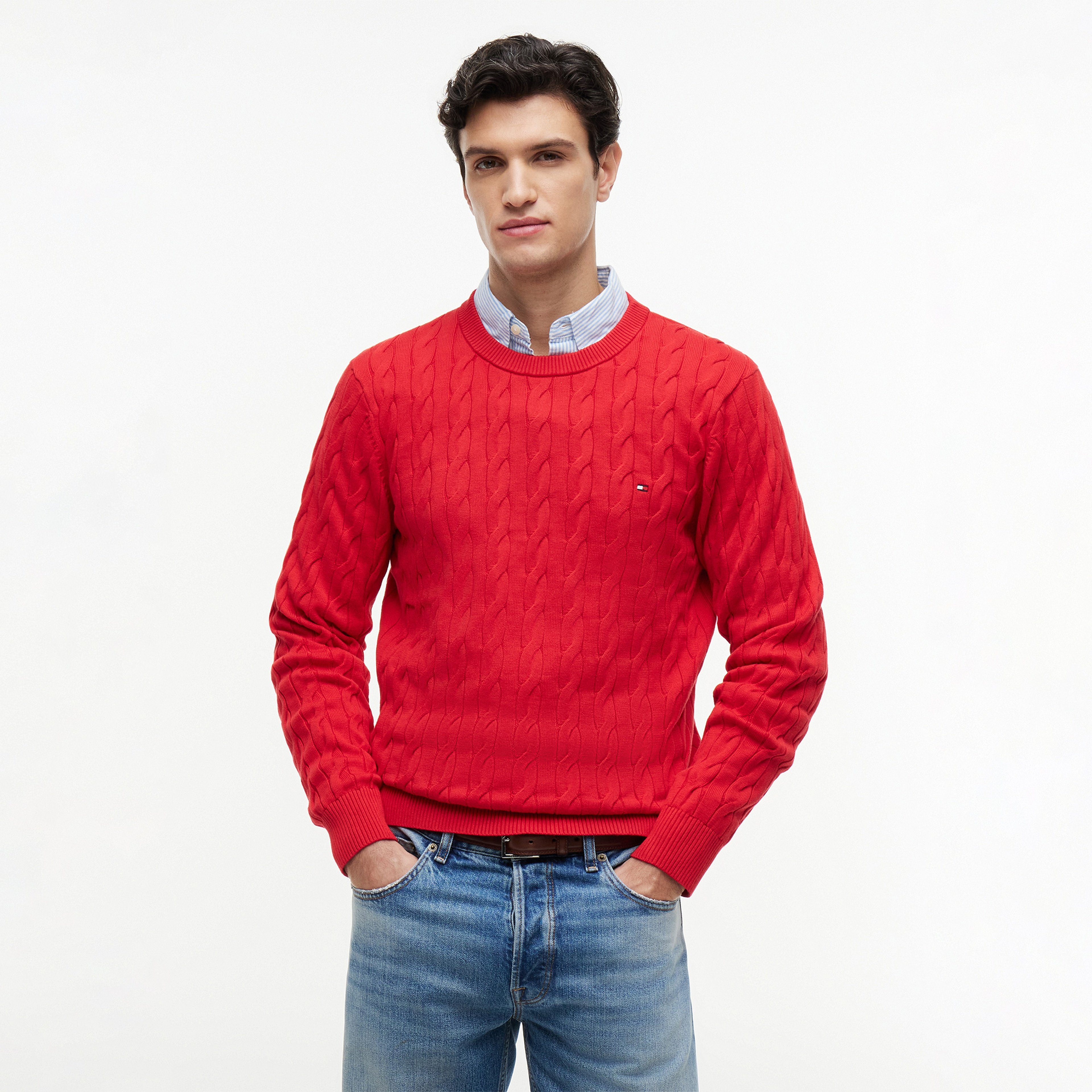 Tommy Hilfiger Erkek Kırmızı Triko