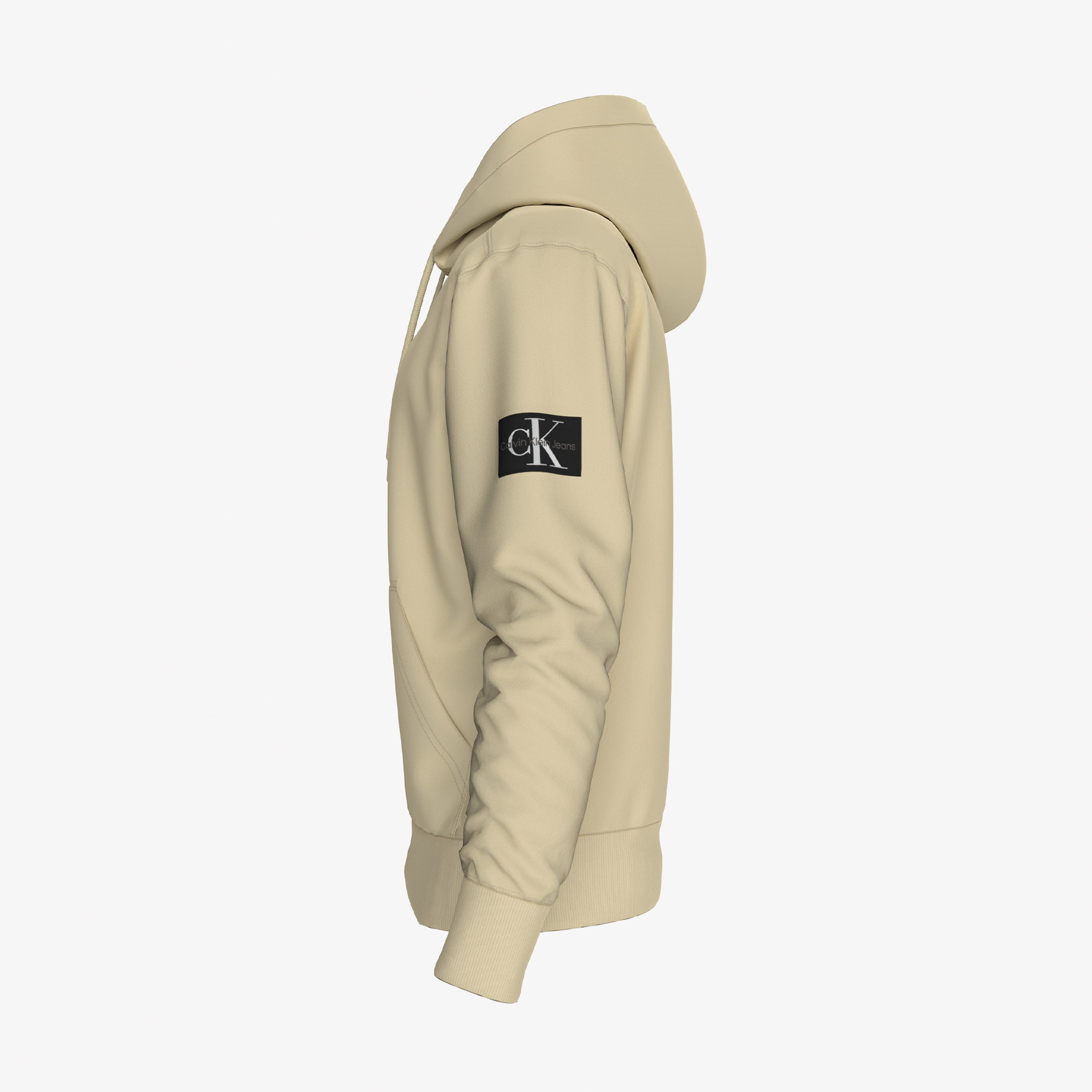 Calvin Klein Badge Hoodie Erkek Haki Sweatshirt