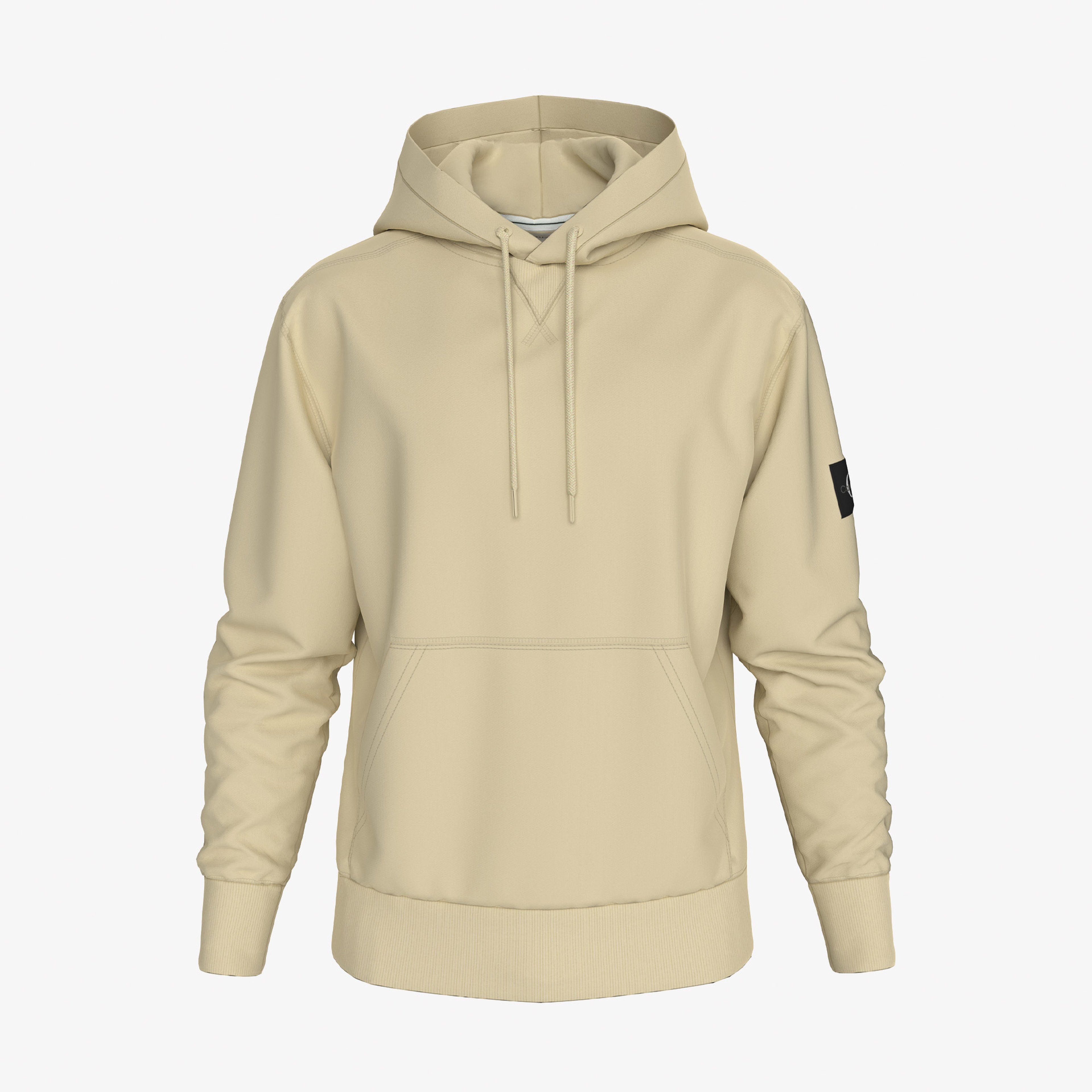 Calvin Klein Badge Hoodie Erkek Haki Sweatshirt