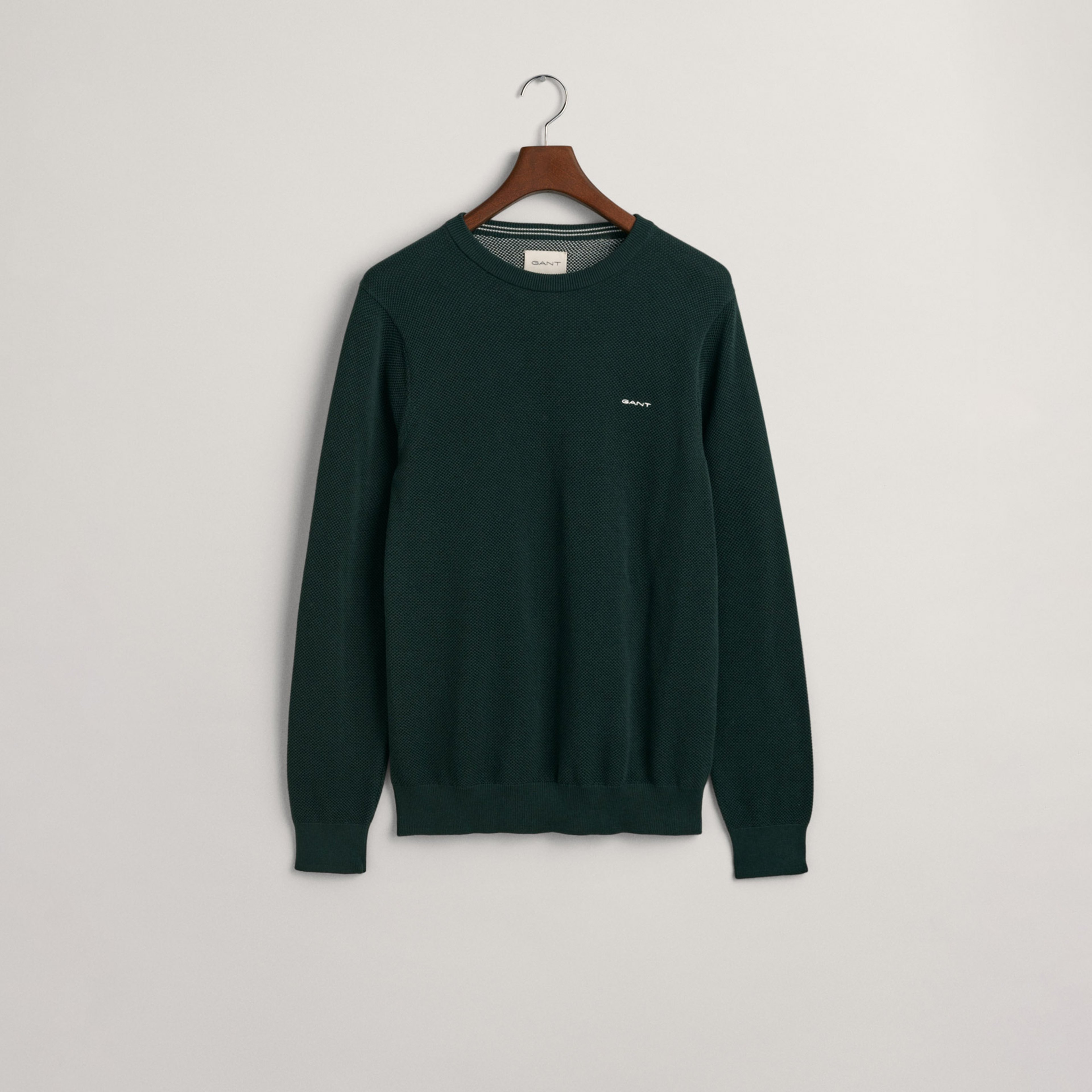 GANT Erkek Yeşil Regular Fit Bisiklet Yaka Kazak