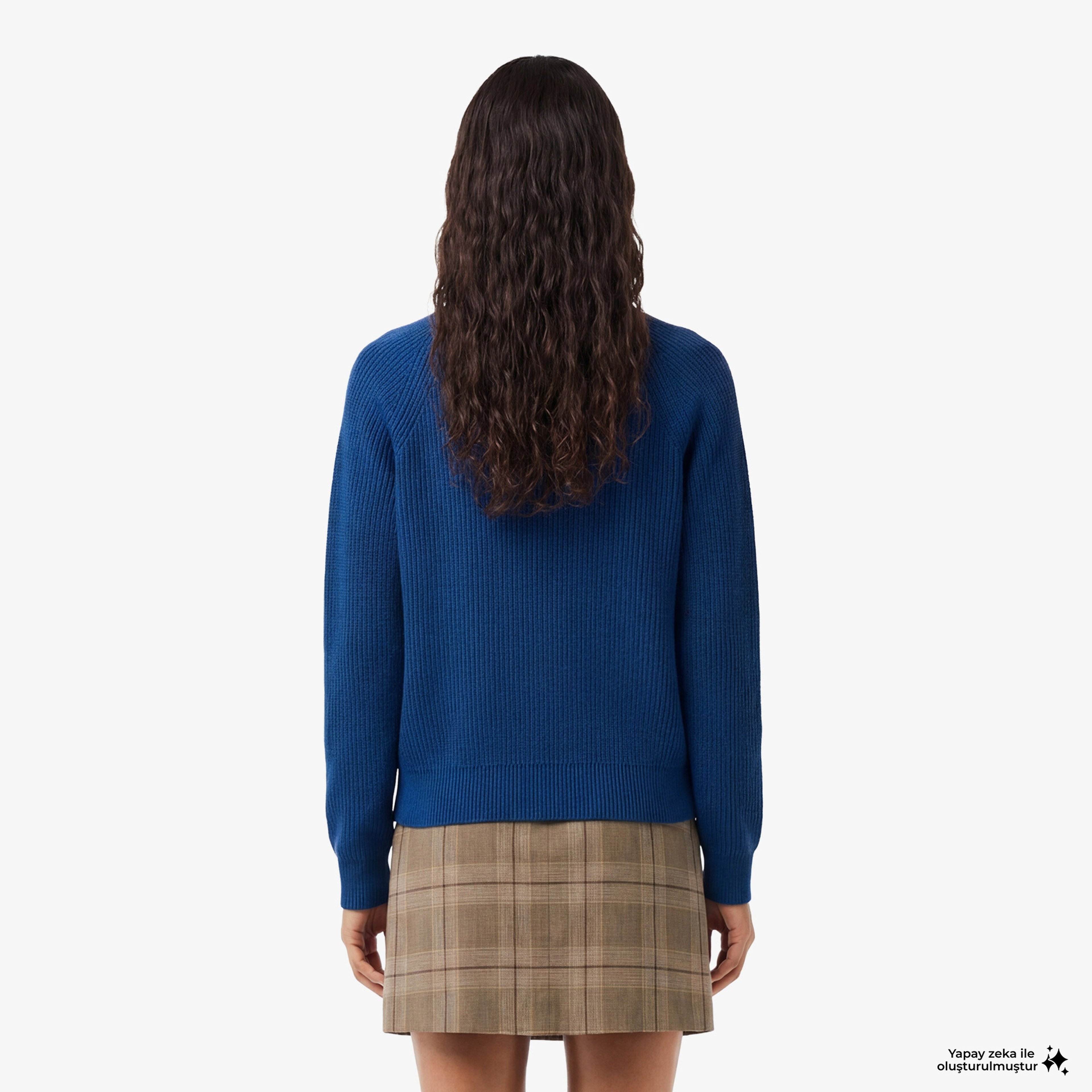 Unisex Classic Fit Bisiklet Yaka Organik Pamuk Lacivert Kazak