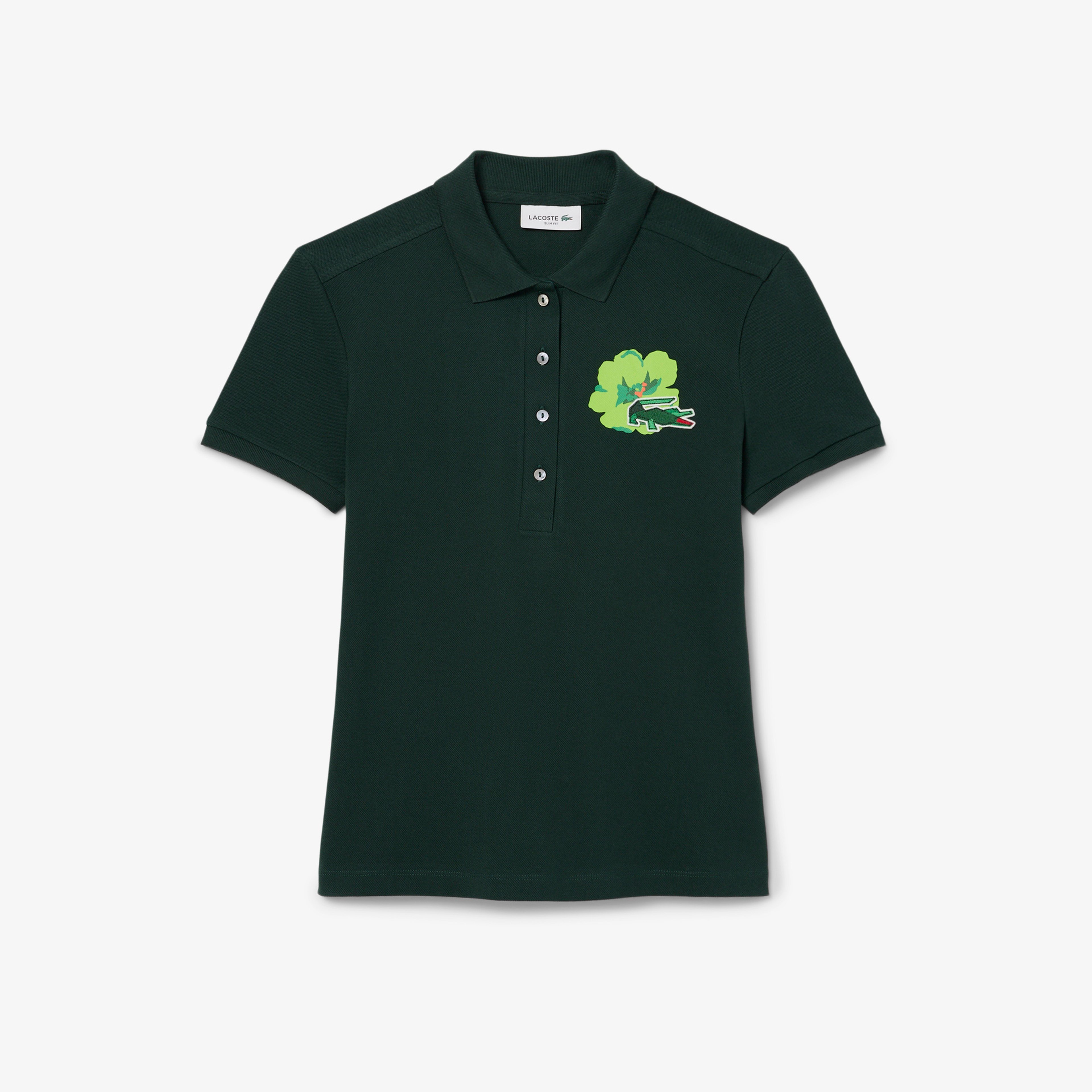 Kadın Slim Fit Koyu Yeşil Polo