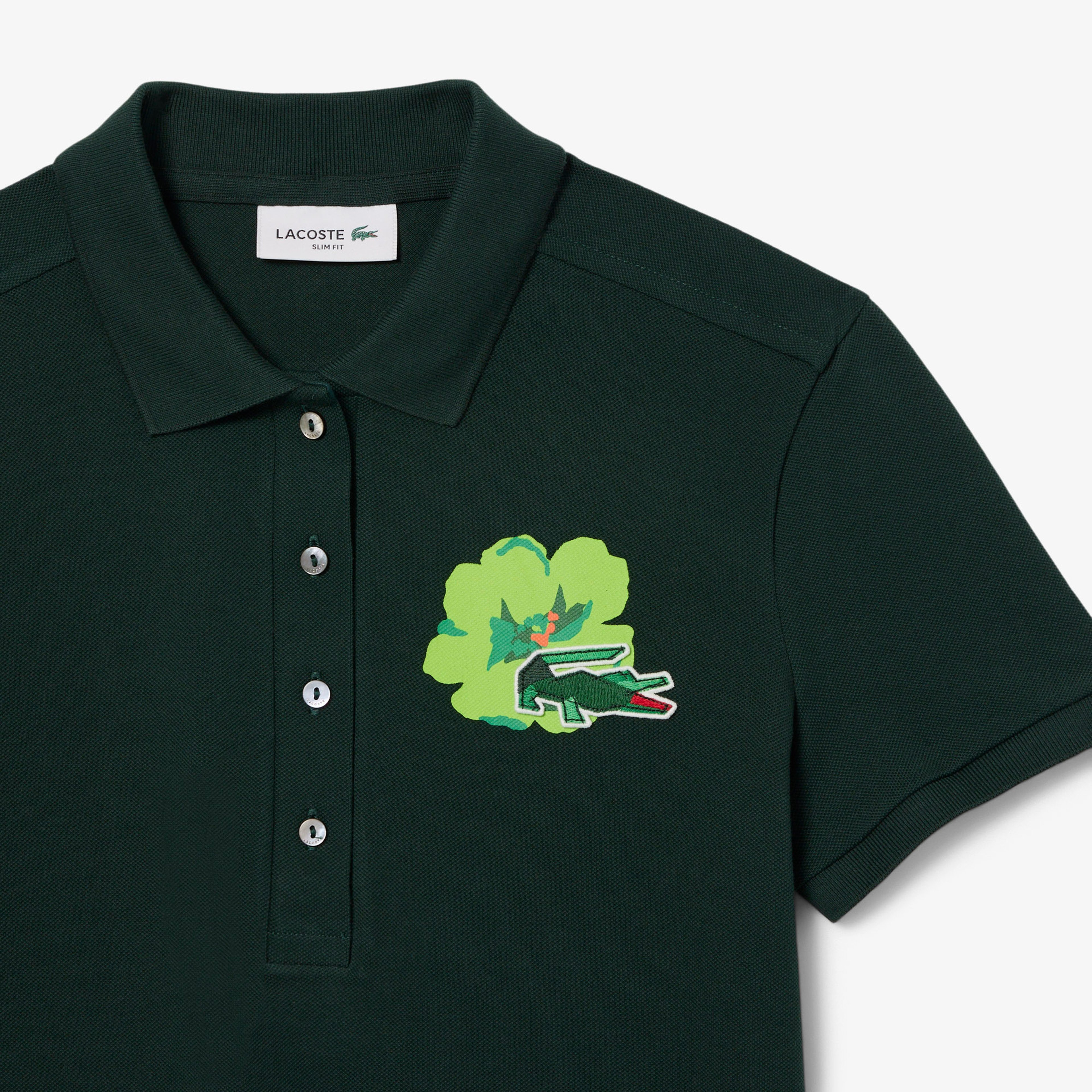 Kadın Slim Fit Koyu Yeşil Polo