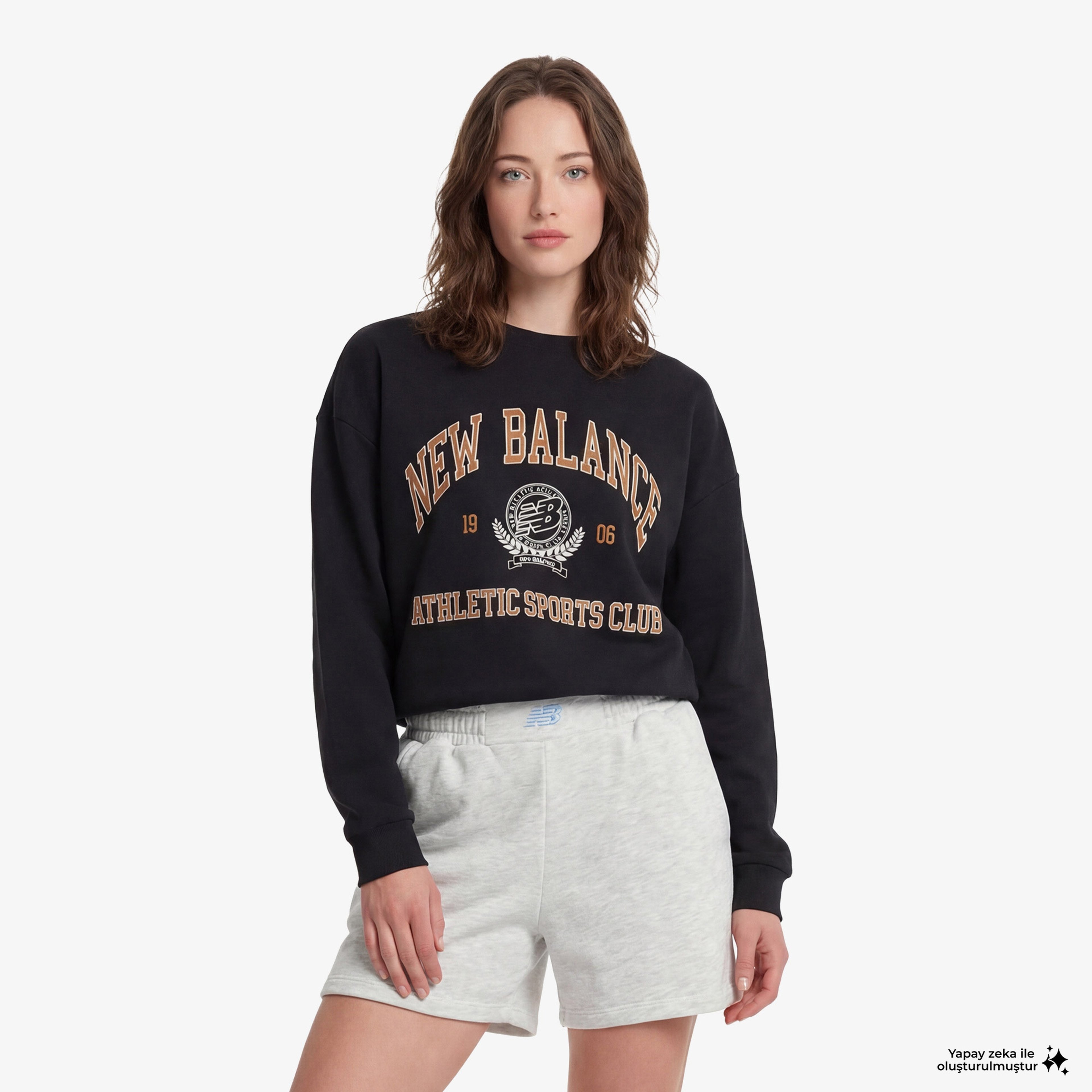 New Balance Lifestyle Kadın Siyah Sweatshirt