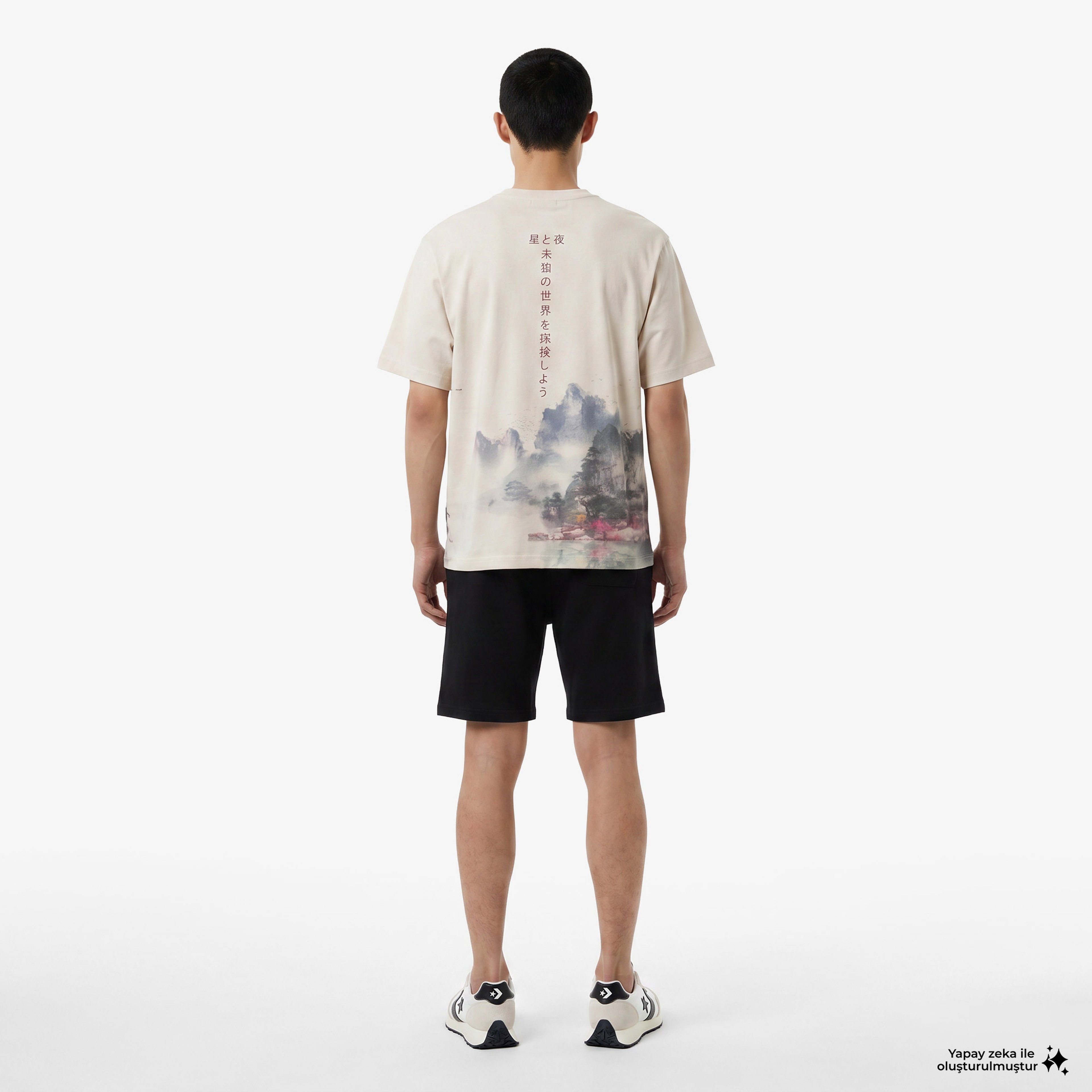 UNITED4 Erkek Bej Modal Karışımlı T-Shirt