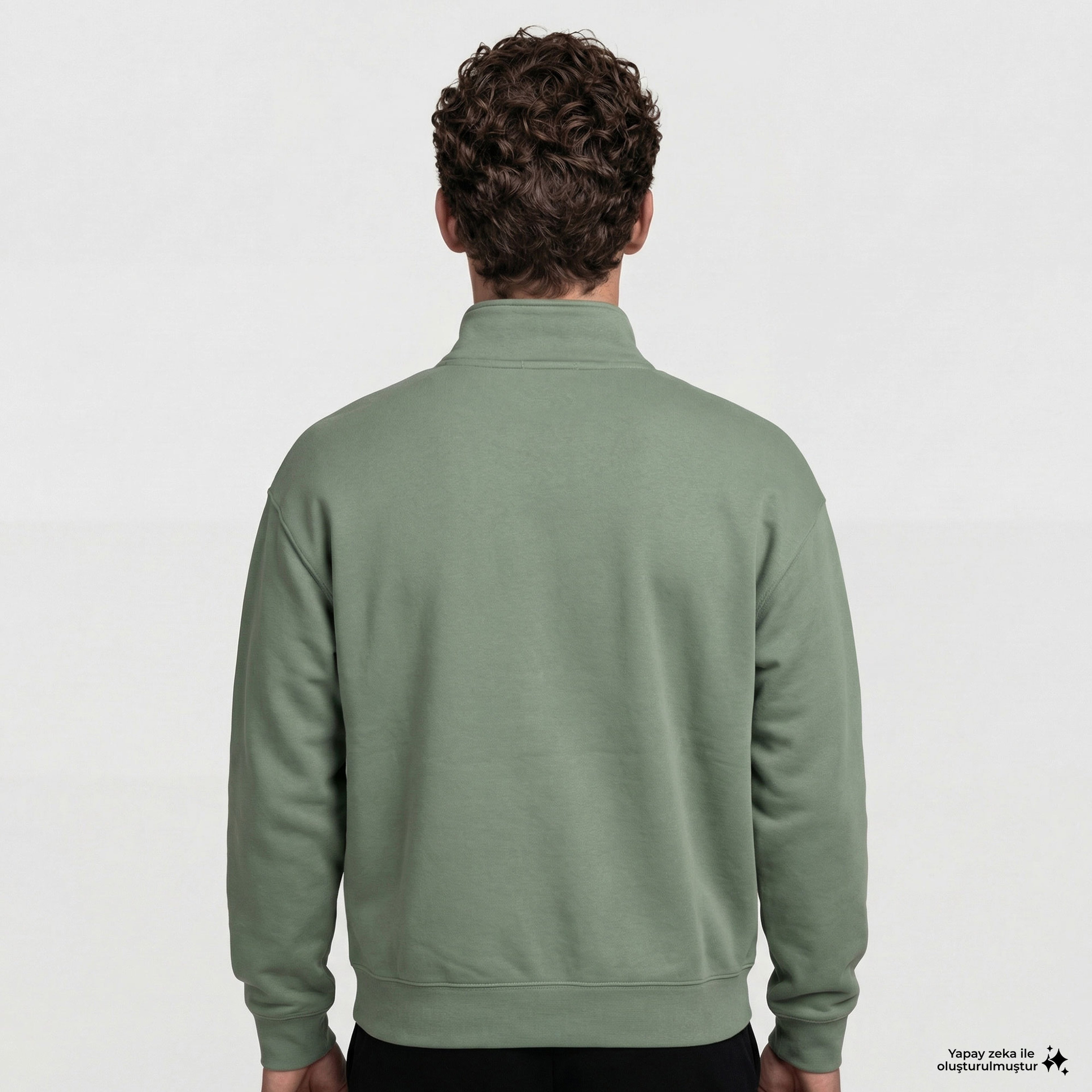 Lacoste Heavy Fleece Zipper Neck Unisex Yeşil Sweatshirt