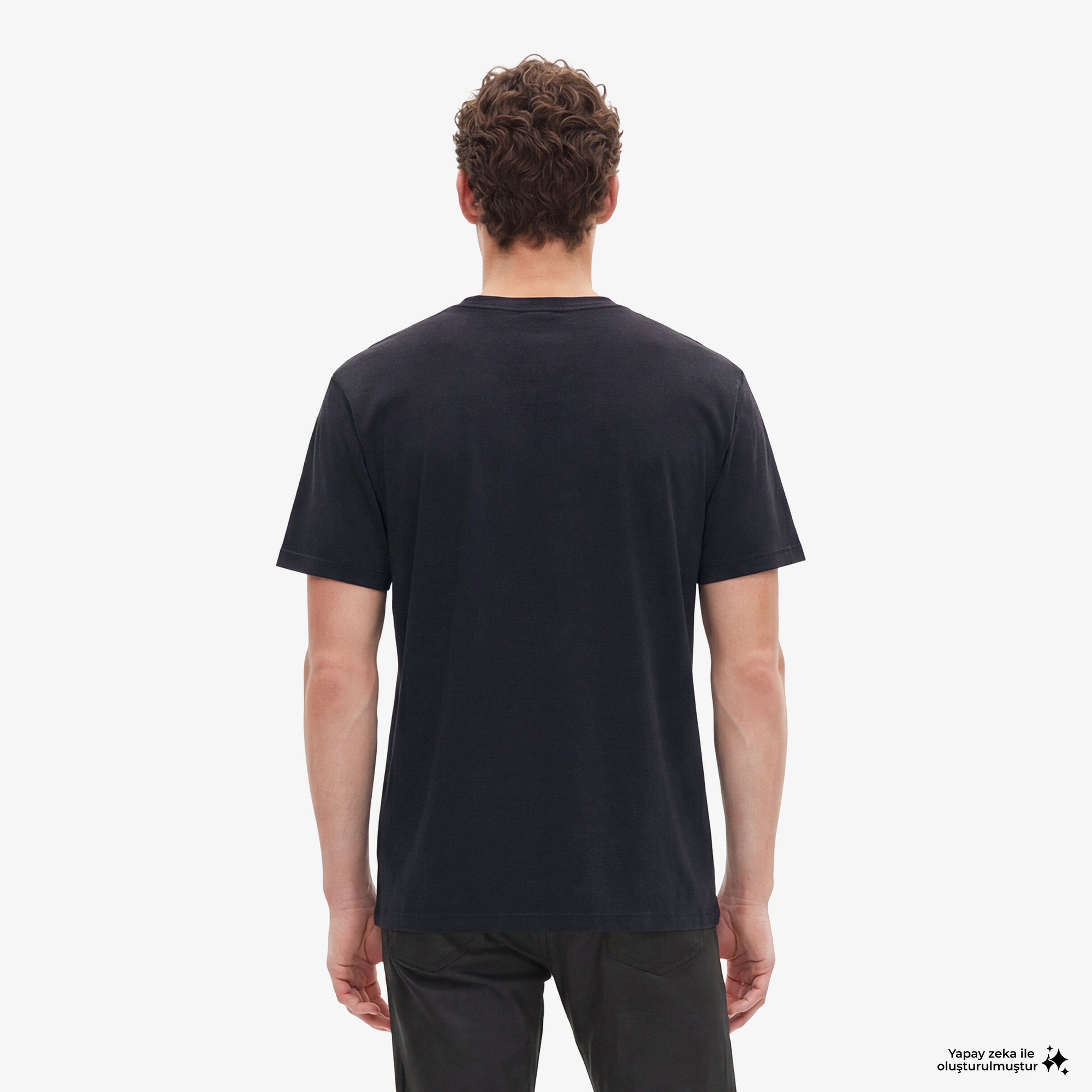 THE KOOPLES ERKEK BİSİKLET YAKA KISA KOLLU SİYAH T-SHIRT