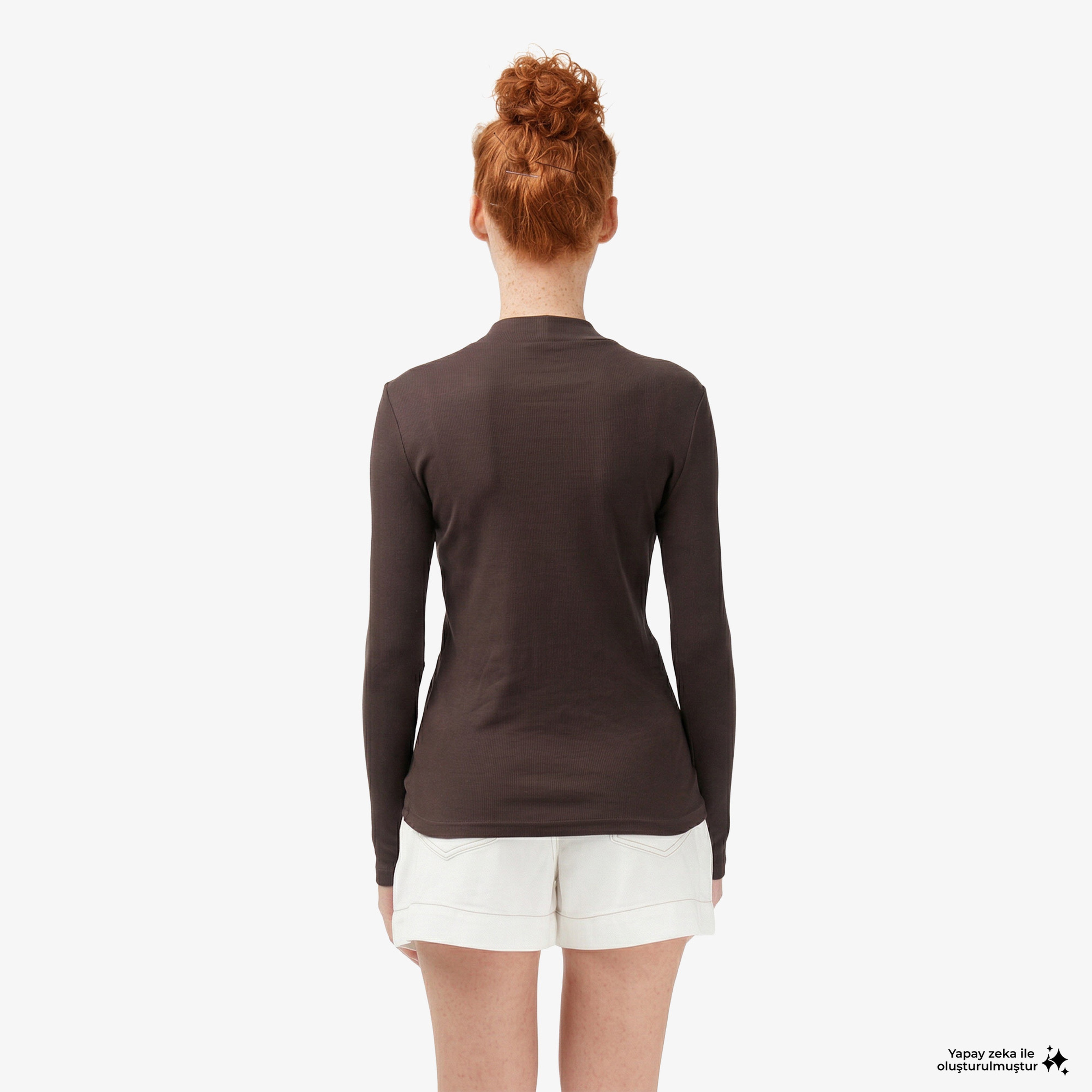 Lacoste Regular Fit Kadın Kahverengi Modal Karışımlı T-Shirt