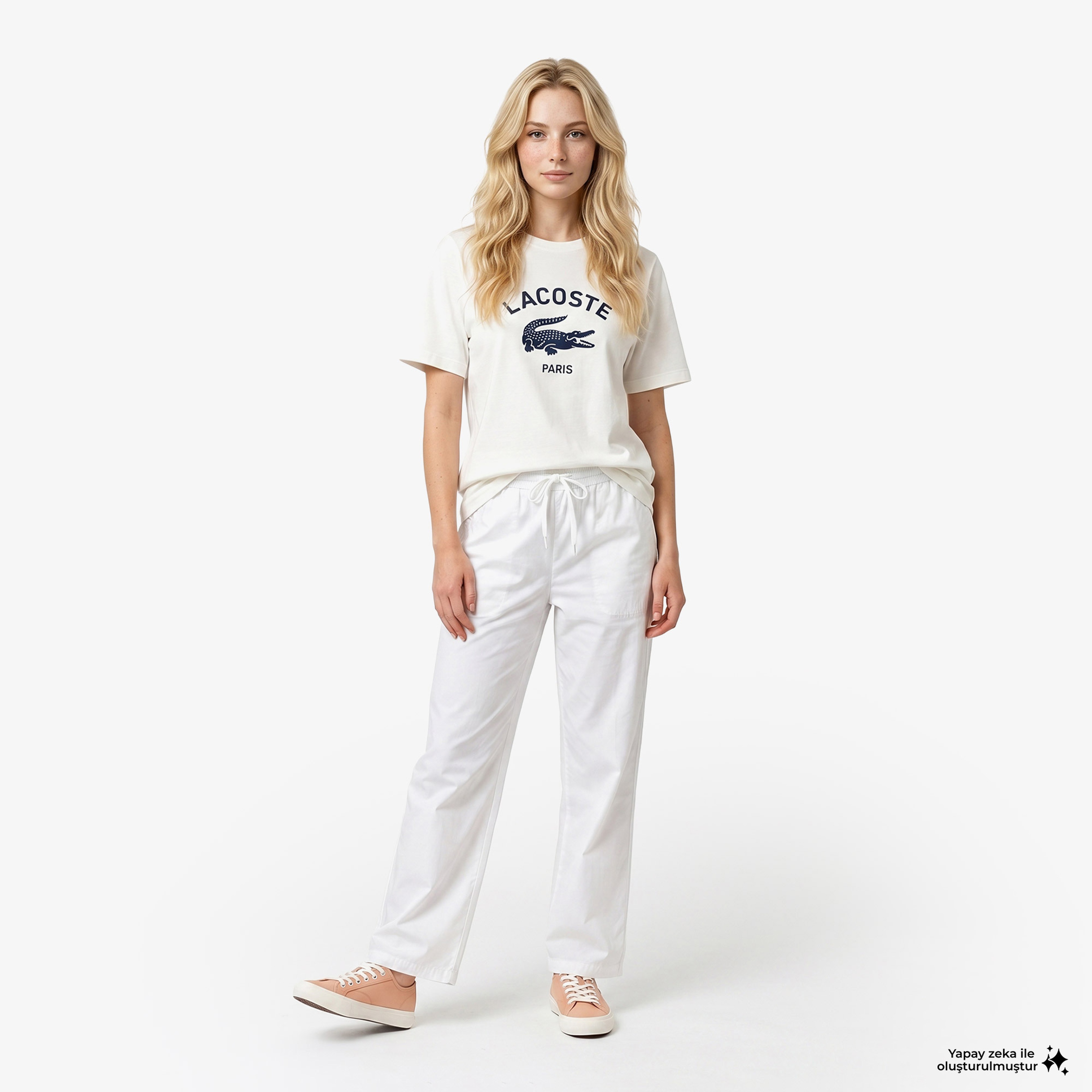 Lacoste Kadın Beyaz Pantolon