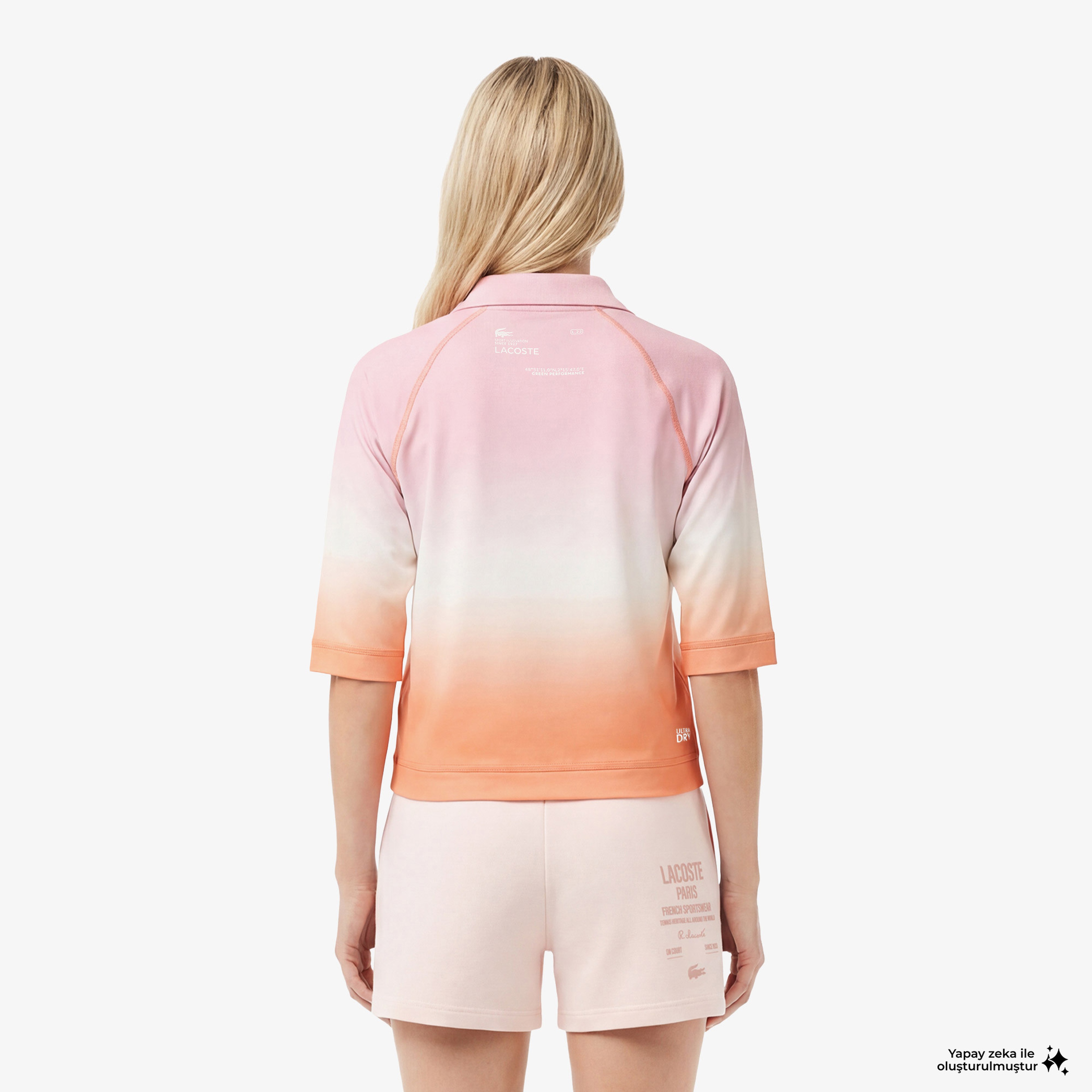 Lacoste SPORT Kadın Slim Fit Açık Turuncu Polo