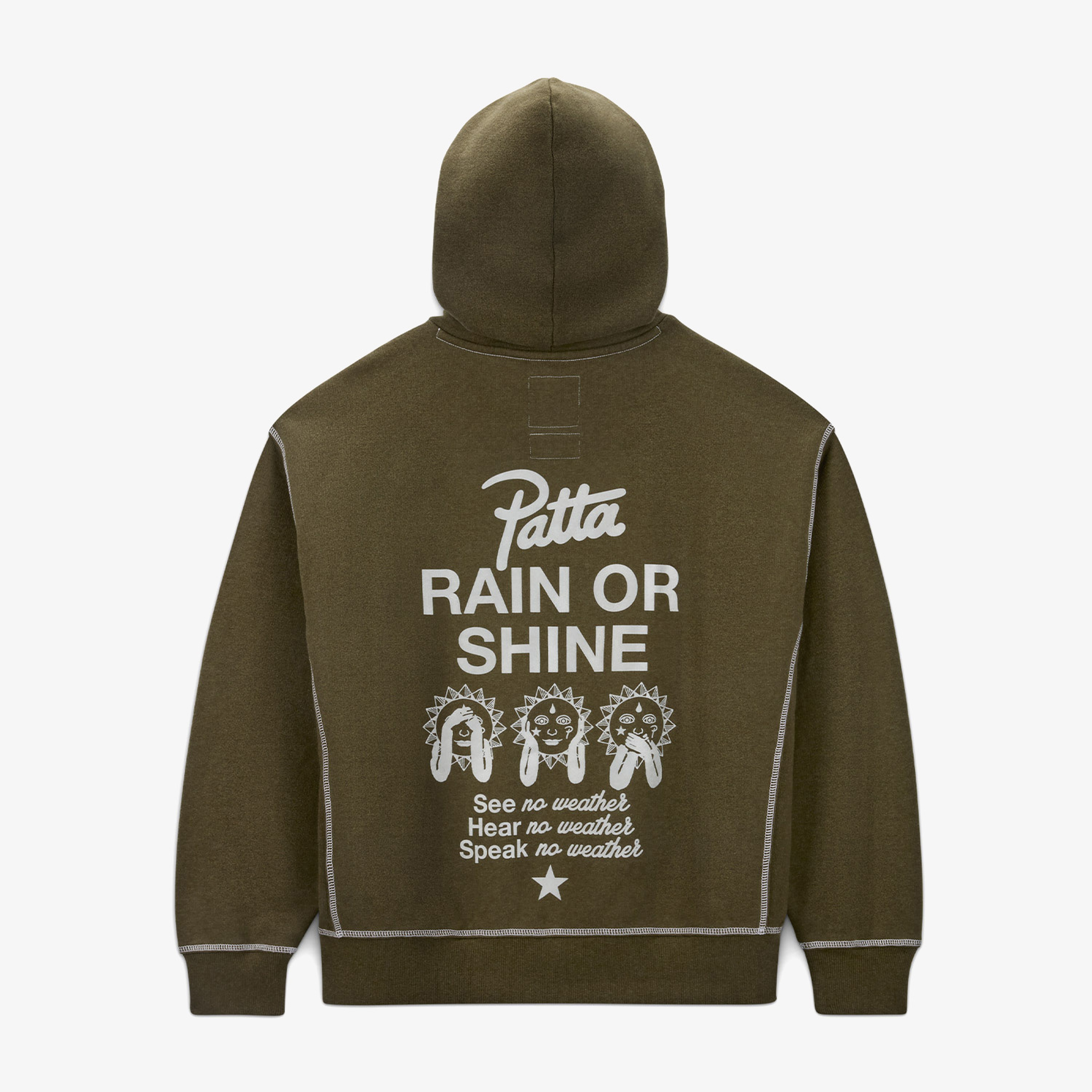 Converse x Patta Nakışlı Unisex Haki Hoodie